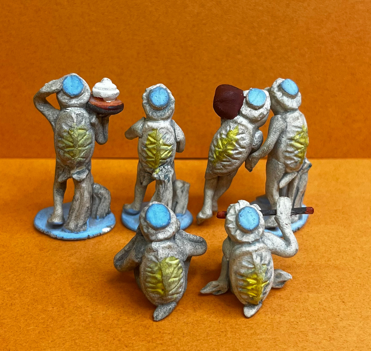 Miniature Japanese Kappa Figurines - Japanese Folklore Figurines - Sold as Set of 6