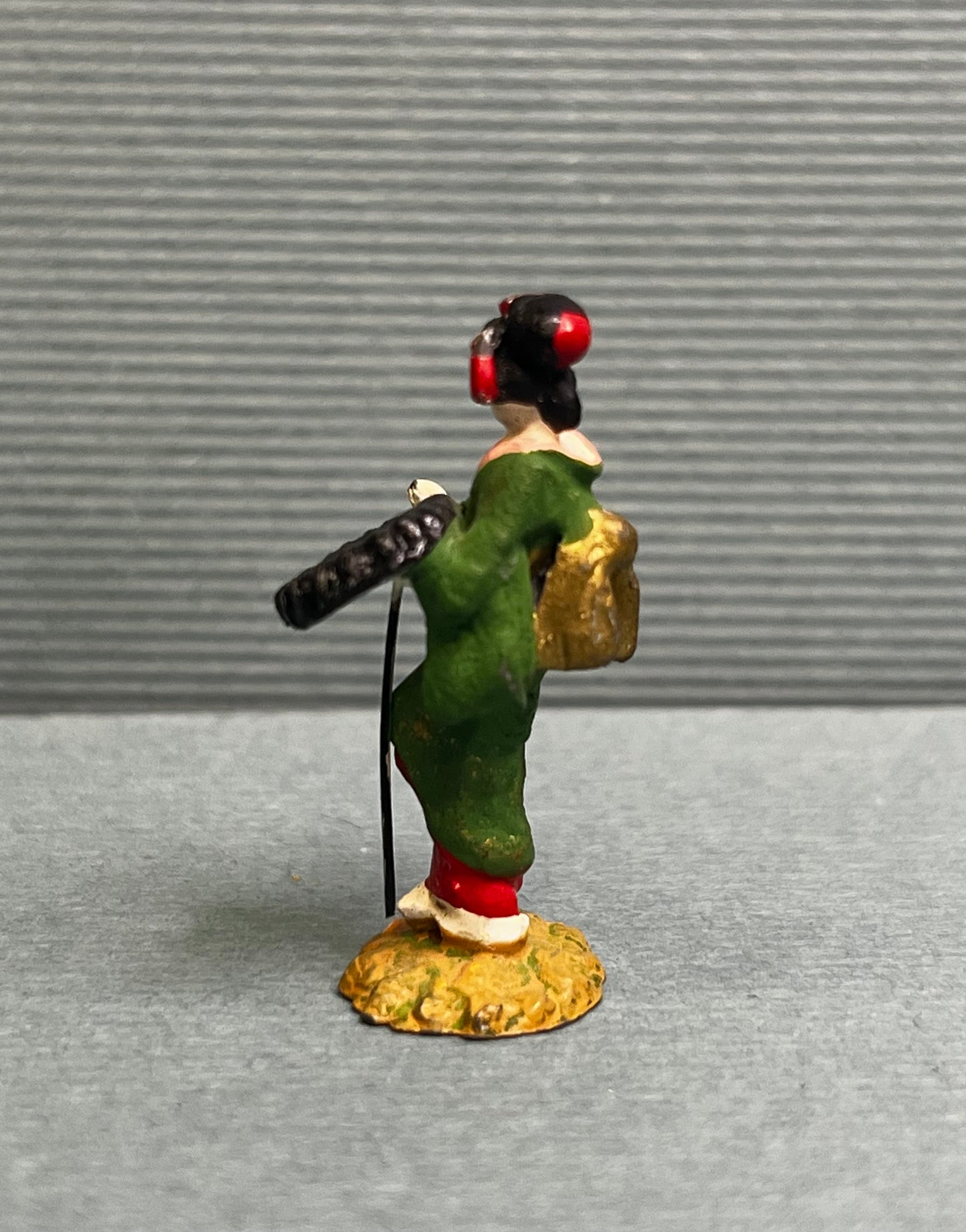 Miniature Japanese Metal Figurines - Sold as Set of 6