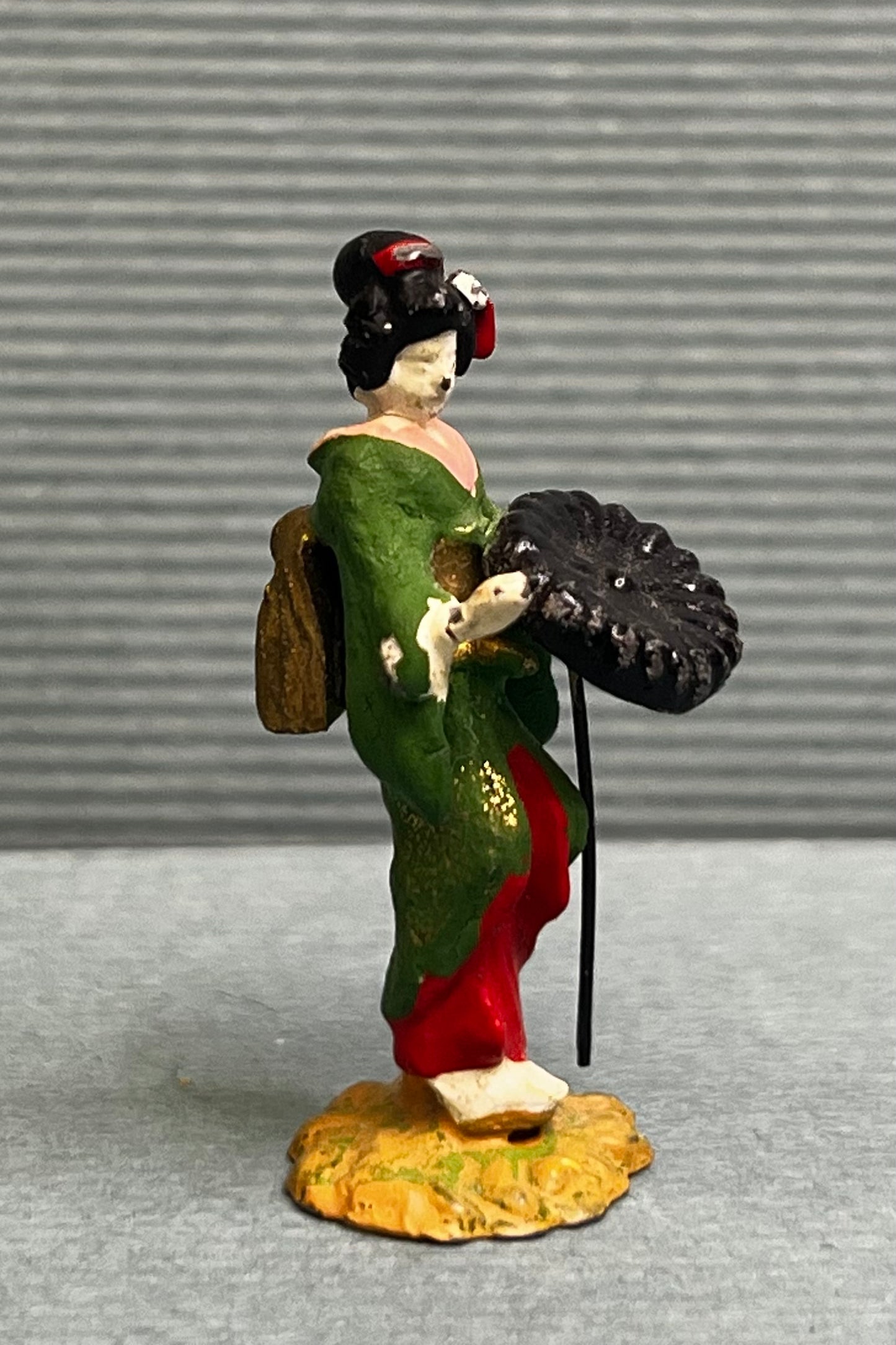 Miniature Japanese Metal Figurines - Sold as Set of 6