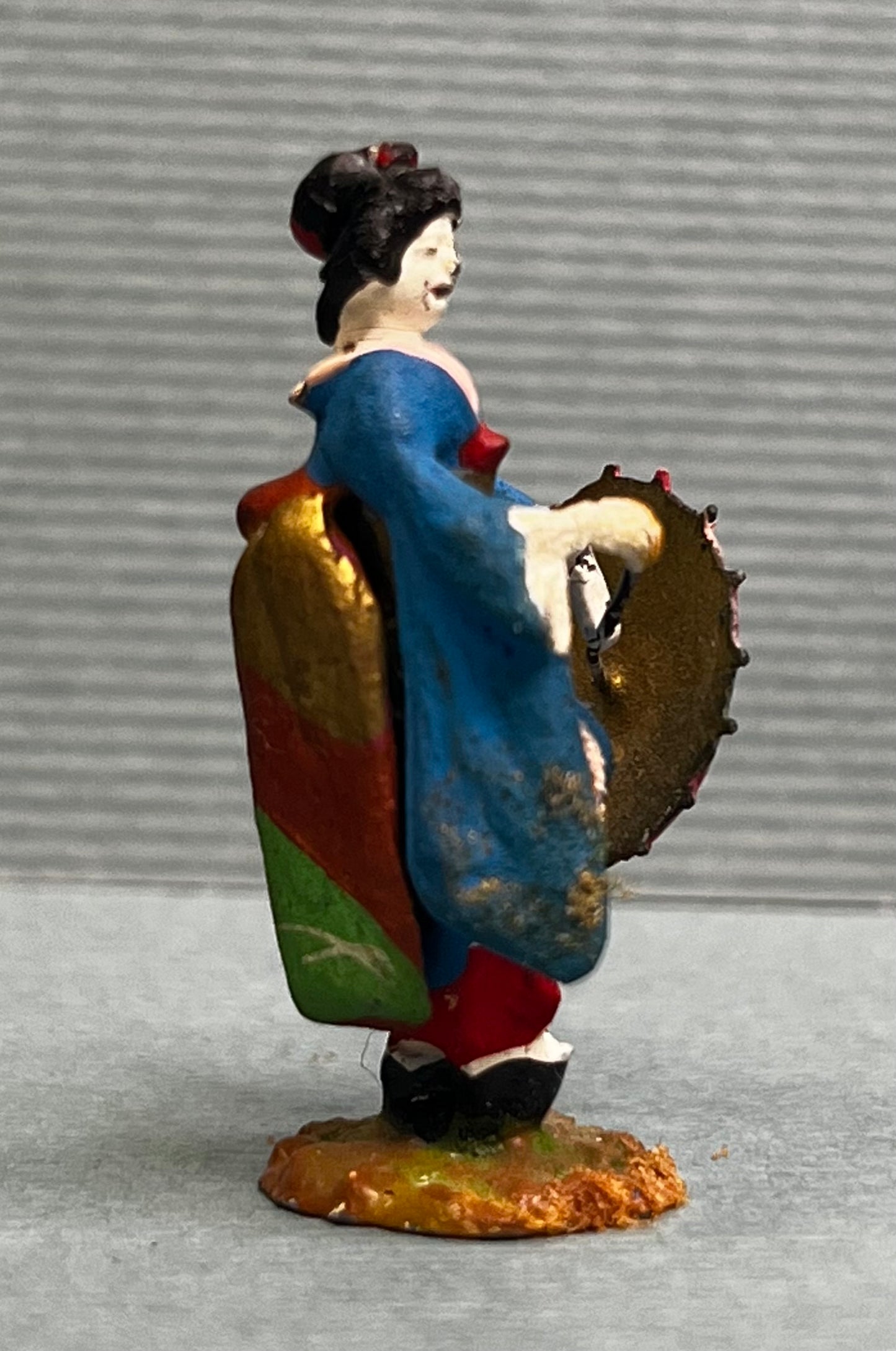 Miniature Japanese Metal Figurines - Sold as Set of 8