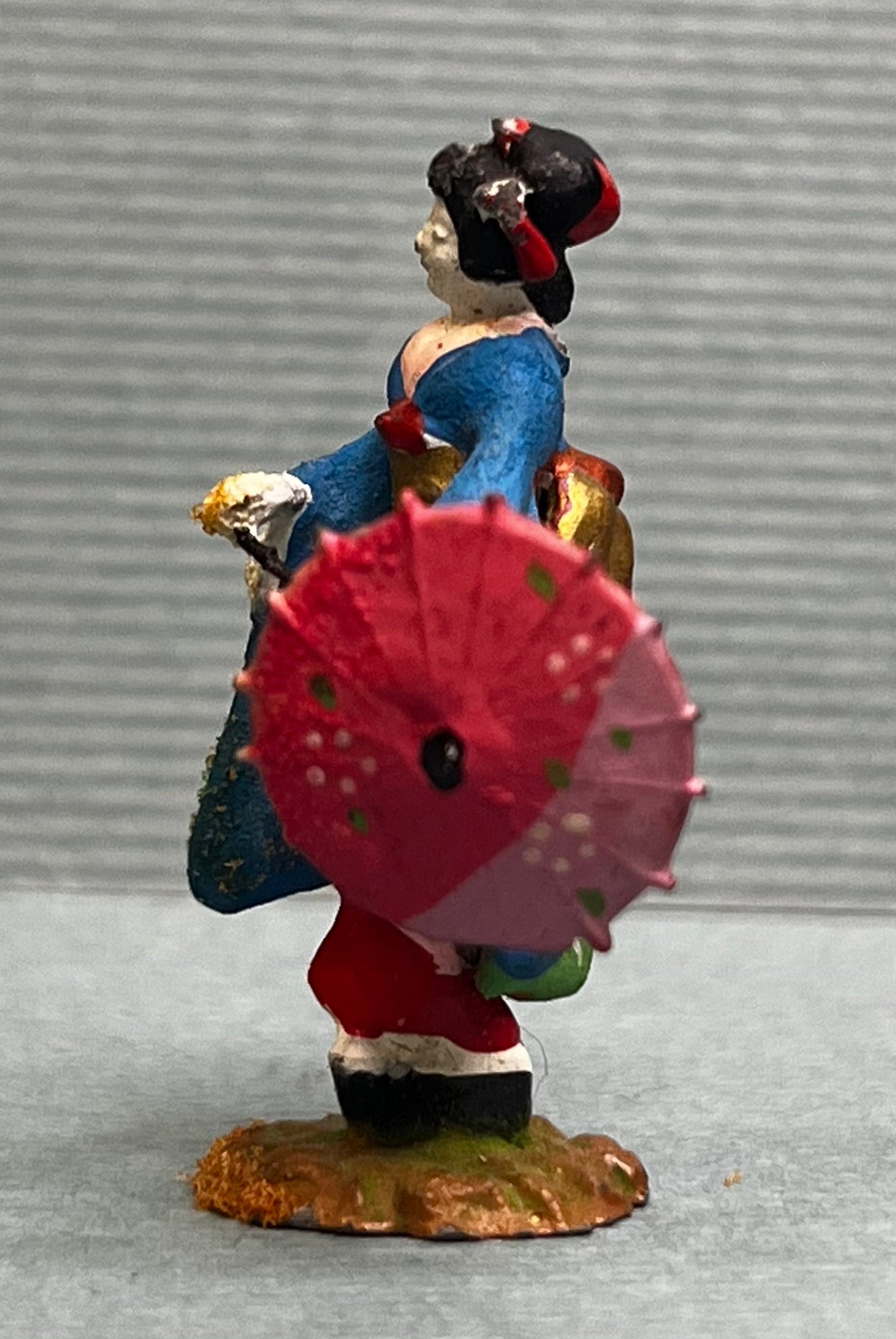Miniature Japanese Metal Figurines - Sold as Set of 8