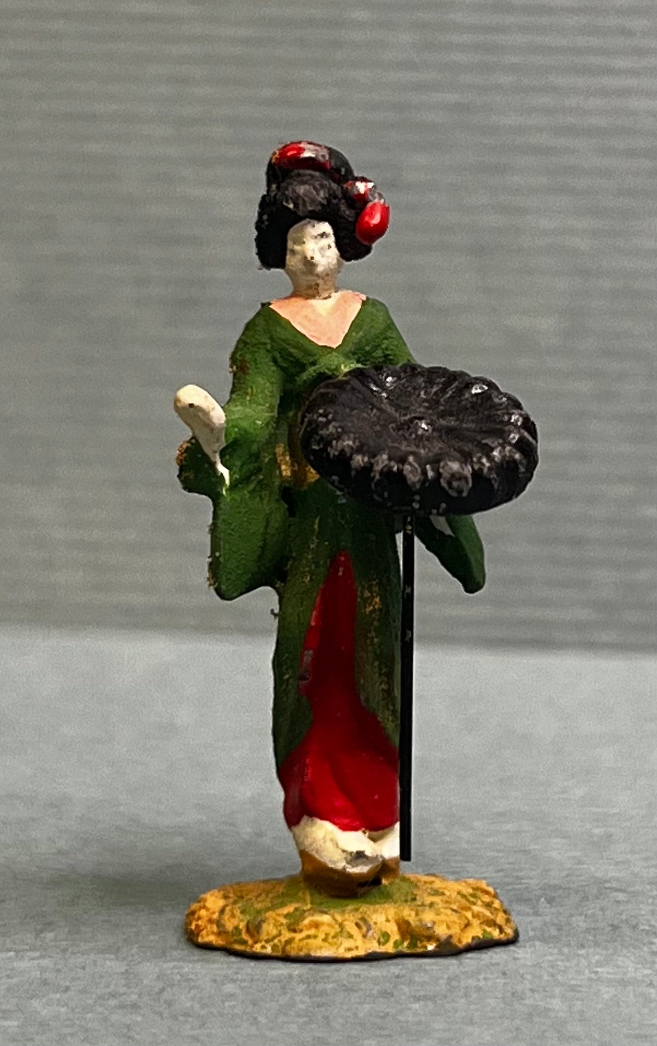 Miniature Japanese Metal Figurines - Sold as Set of 8