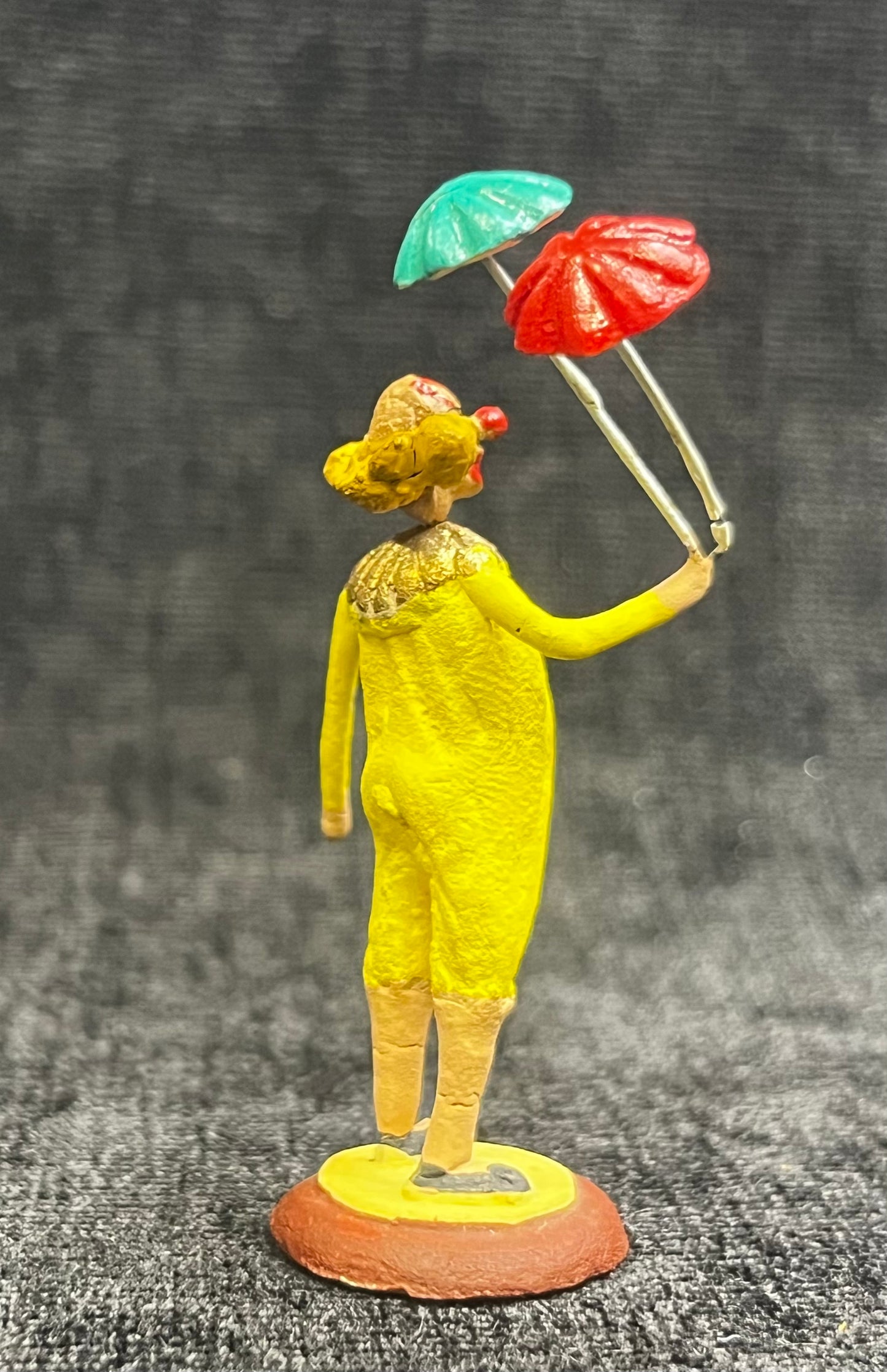 Miniature Italian Wire Clown 3 of 4 - Clown with Umbrellas - Sold Individually