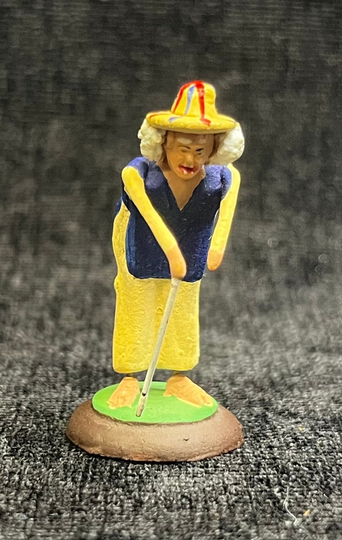 Miniature Italian Wire Clown 4 of 4 - Circus Goer with Cane - Sold Individually