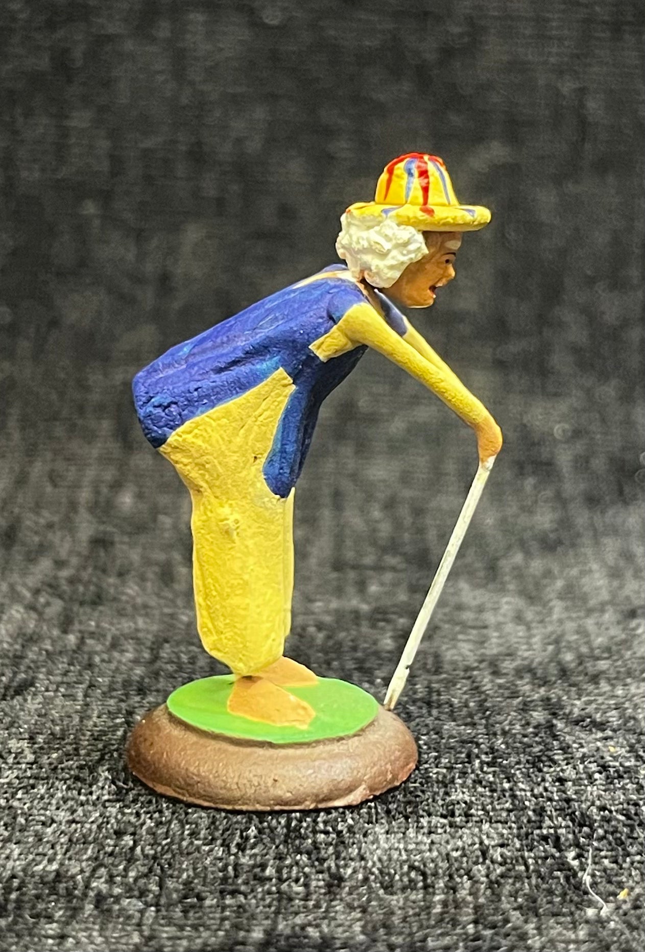 Miniature Italian Wire Clown 4 of 4 - Circus Goer with Cane - Sold Individually