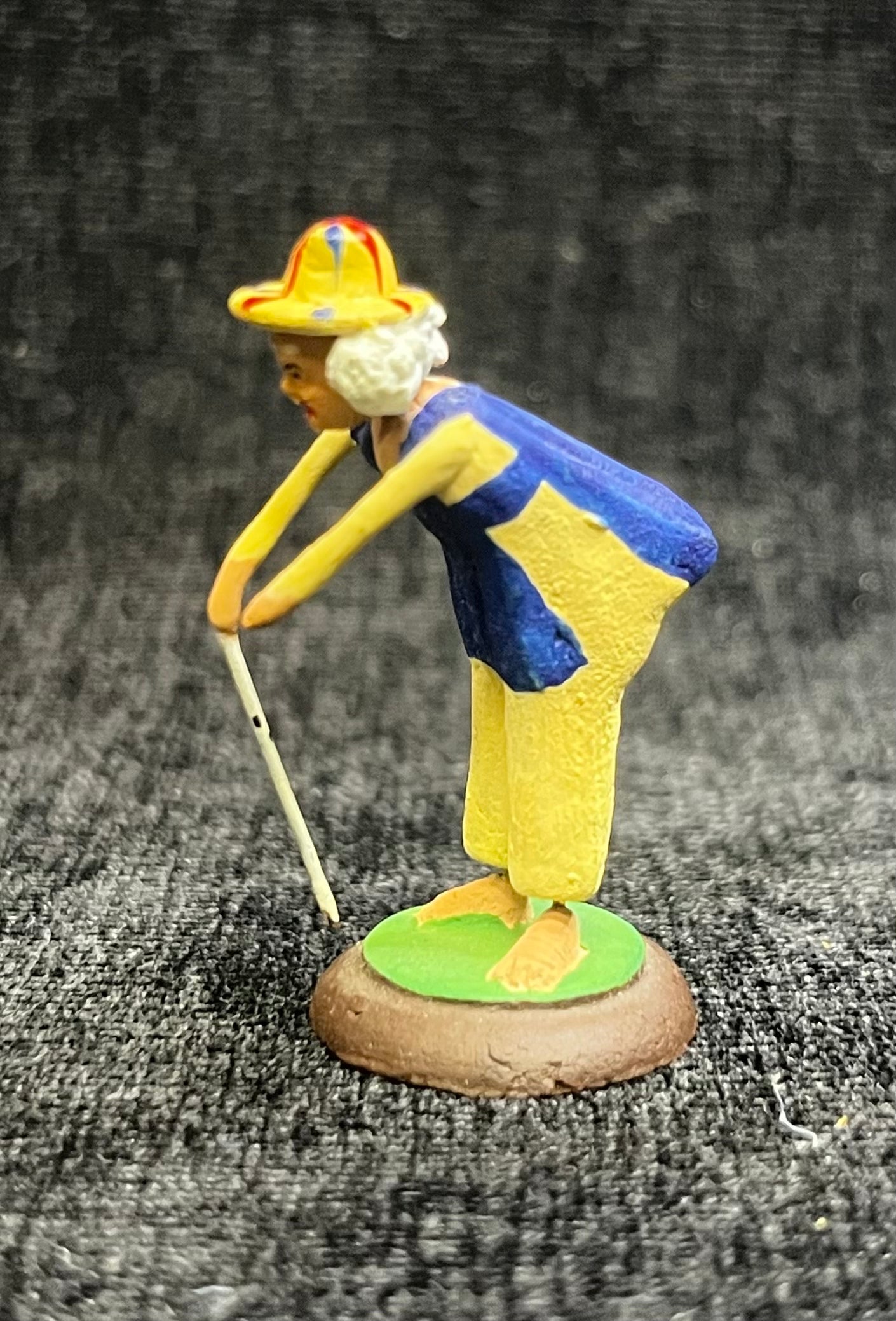 Miniature Italian Wire Clown 4 of 4 - Circus Goer with Cane - Sold Individually