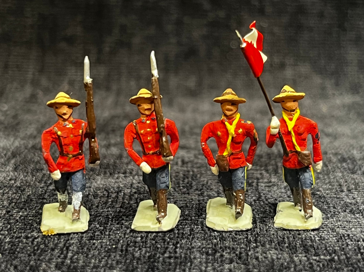 Miniature Royal Canadian Mounted Police Figurines - "Mounties" - Set of 4 - Sold as Set