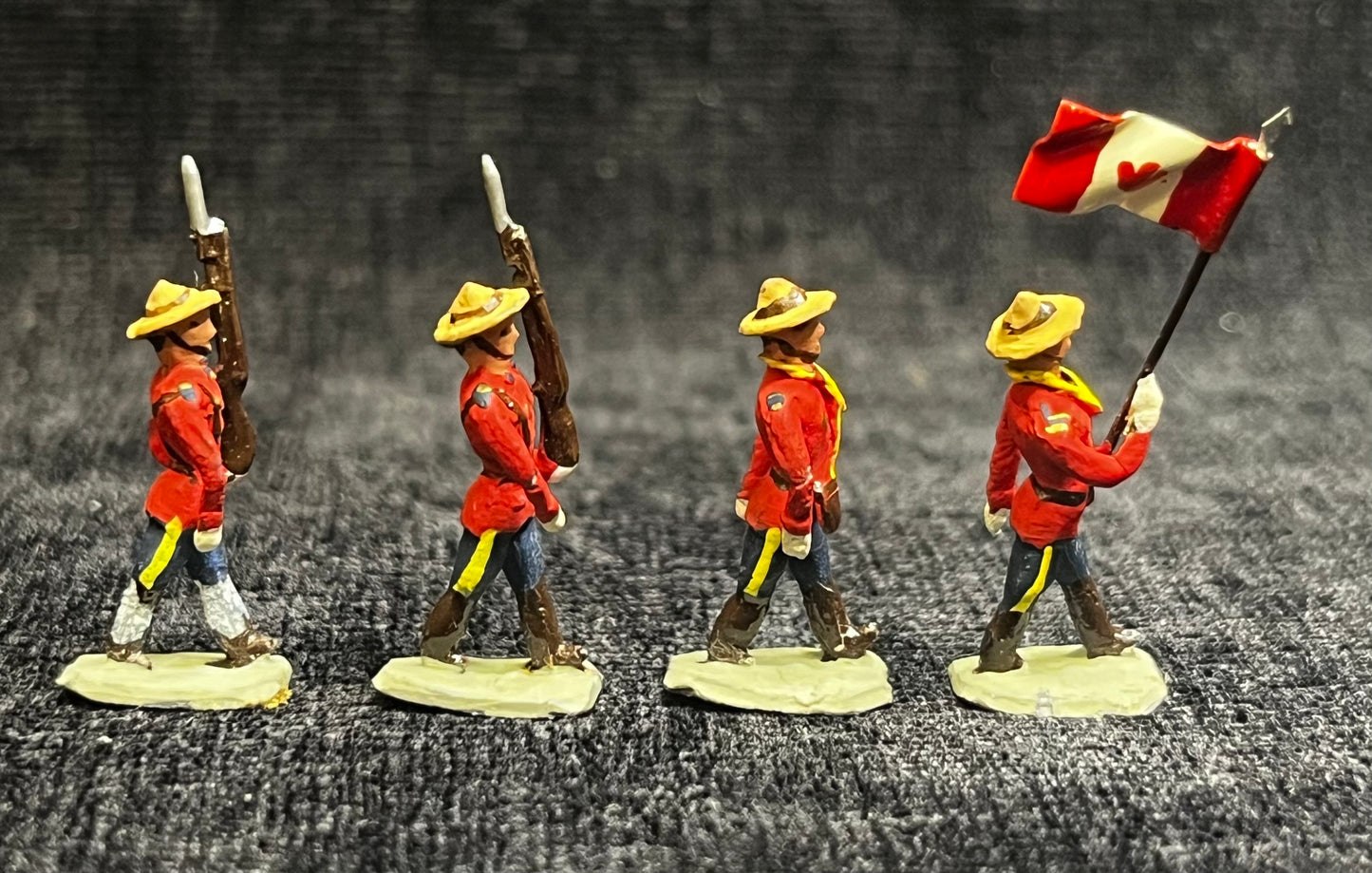 Miniature Royal Canadian Mounted Police Figurines - "Mounties" - Set of 4 - Sold as Set