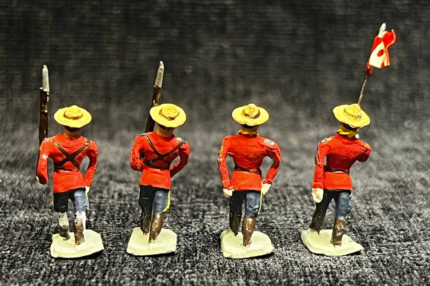 Miniature Royal Canadian Mounted Police Figurines - "Mounties" - Set of 4 - Sold as Set