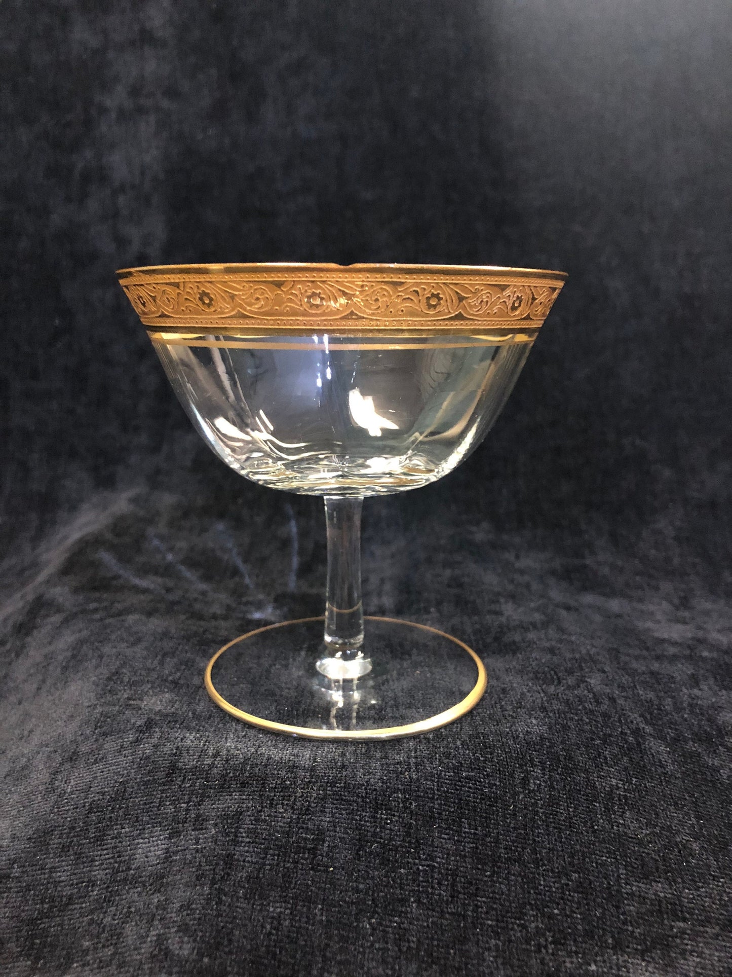 Low Sherbert Tiffin-Franciscan Minton Clear Glasses - Vintage 1930s