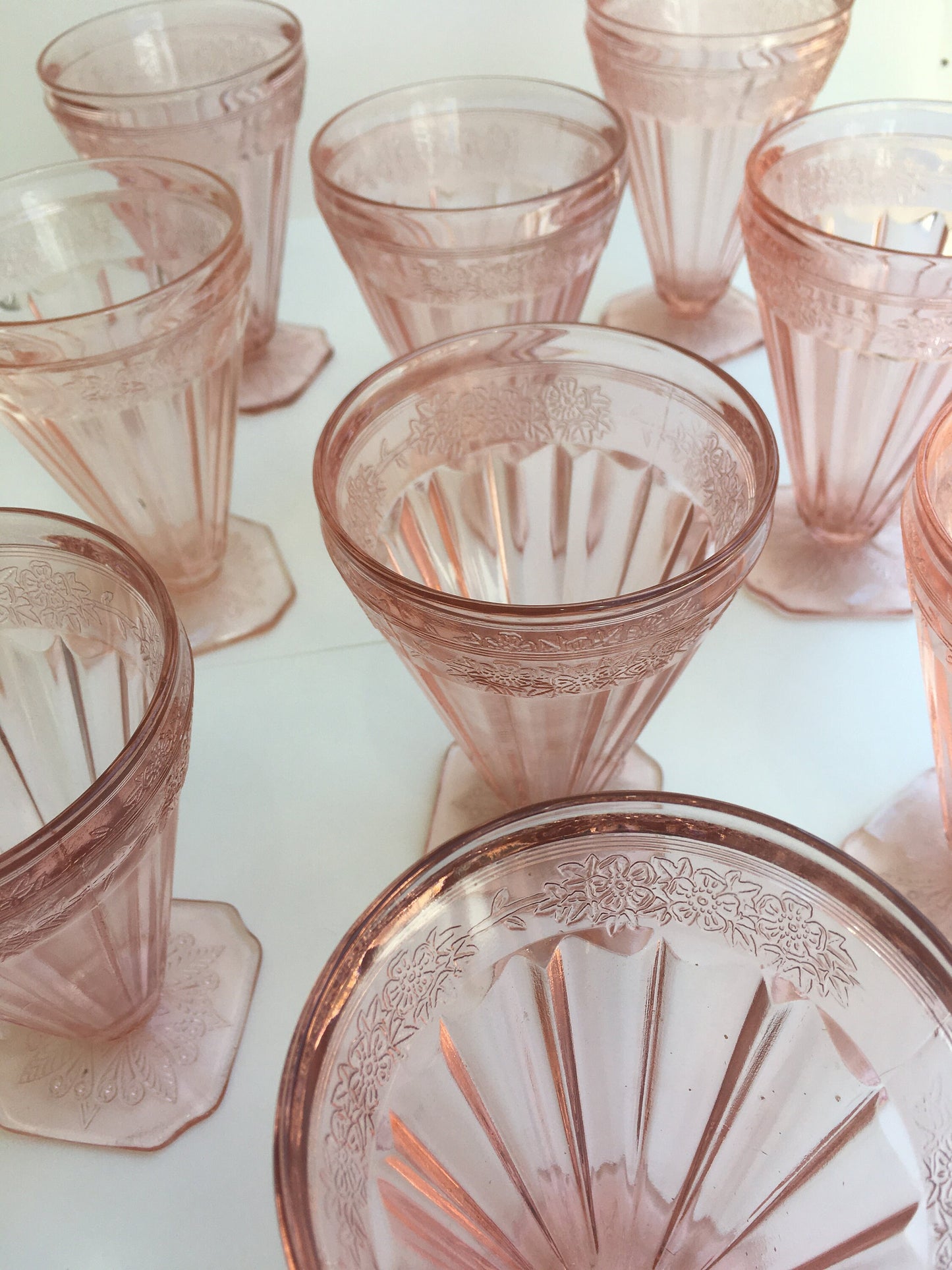 1930s Jeannette Adam Tumblers Pink Depression Glass - 8 Available, sold Individually
