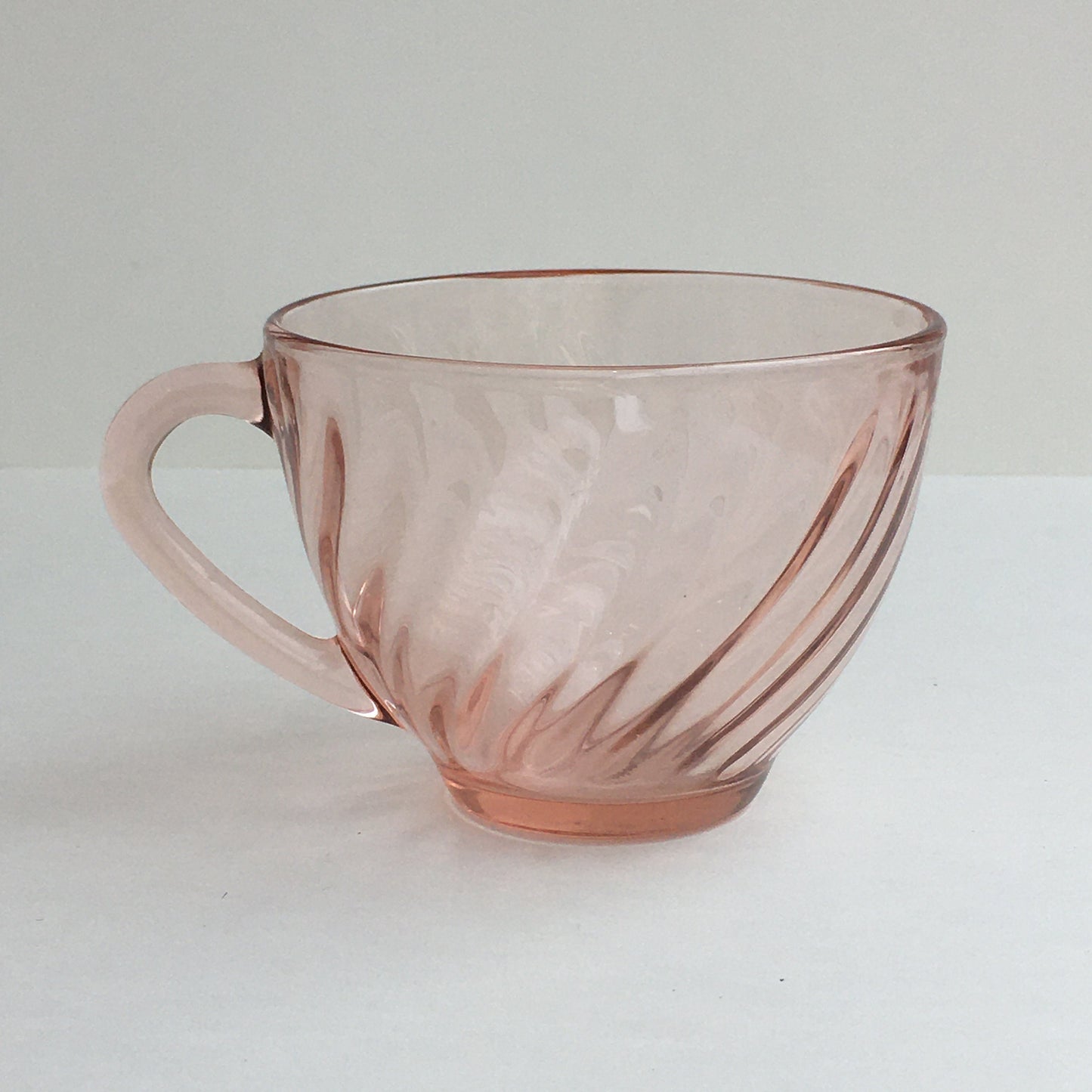 Arcoroc France Rosaline Pink Glass Teacups (2 available, sold individually)