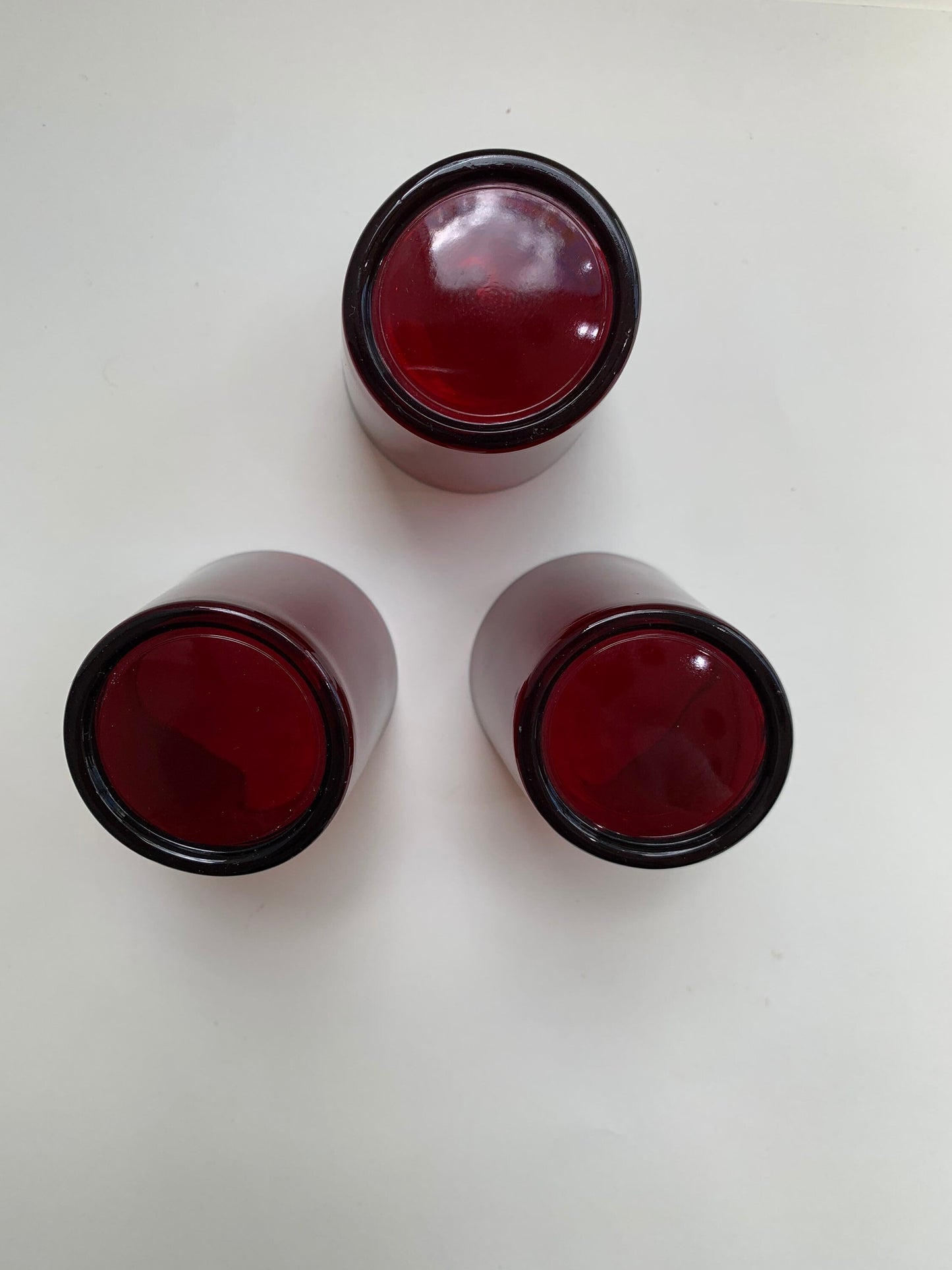 Pressed Ruby Glass Juice Glass - Vintage