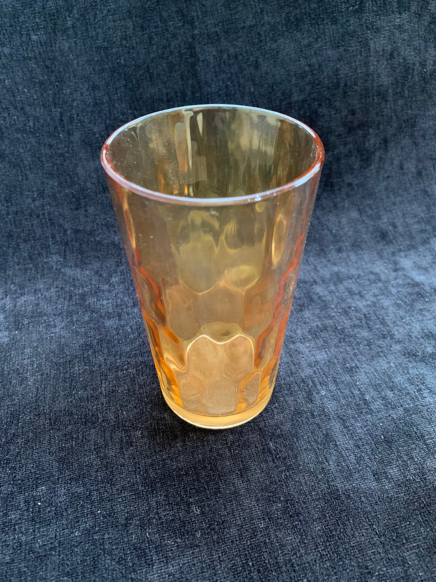Jeanette Honeycomb Marigold Carnival Glass Set of 4 - 8 Ounce Tumblers