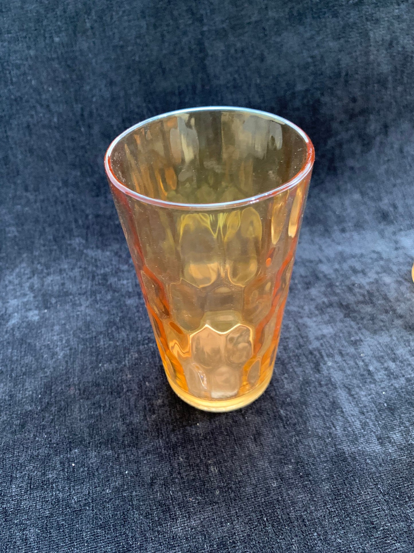 Jeanette Honeycomb Marigold Carnival Glass Set of 4 - 8 Ounce Tumblers