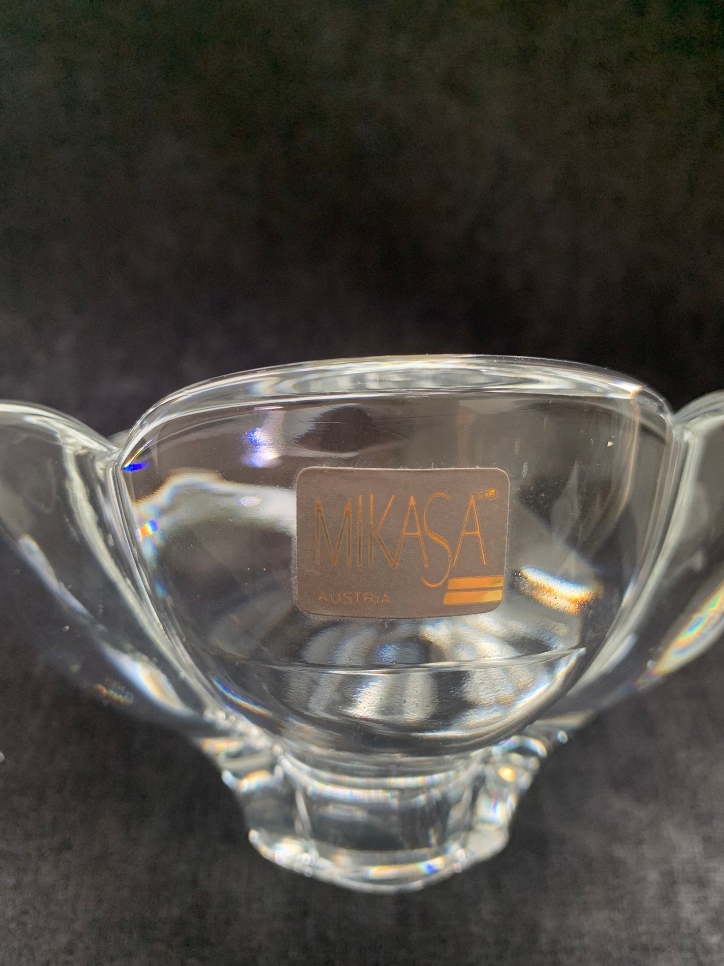 Austrian Mikasa Glass Flower Shaped Candy Dish, Vintage