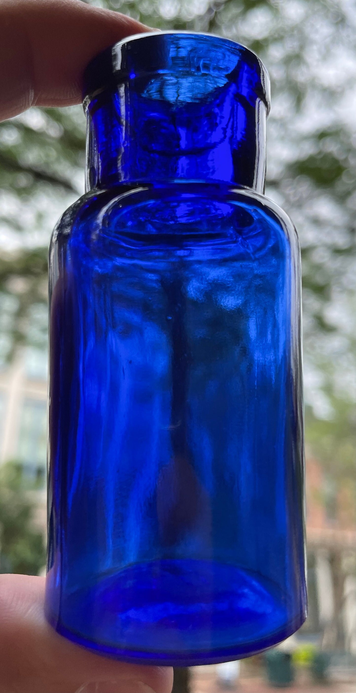 Cobalt Blue Vintage Hand Blown Medicine Bottle - Late 1800s