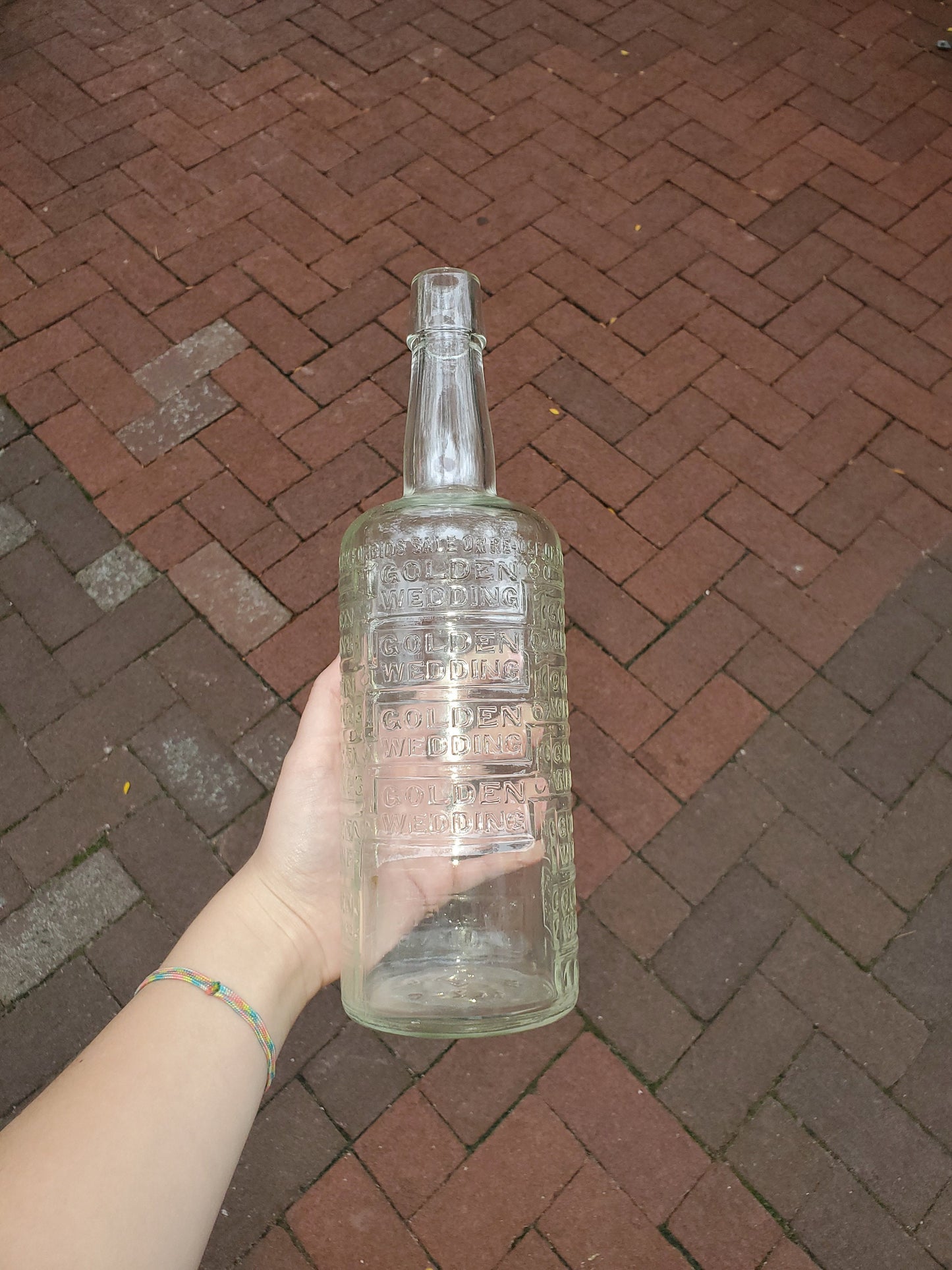 Golden Wedding 11.5" Vintage Bottle