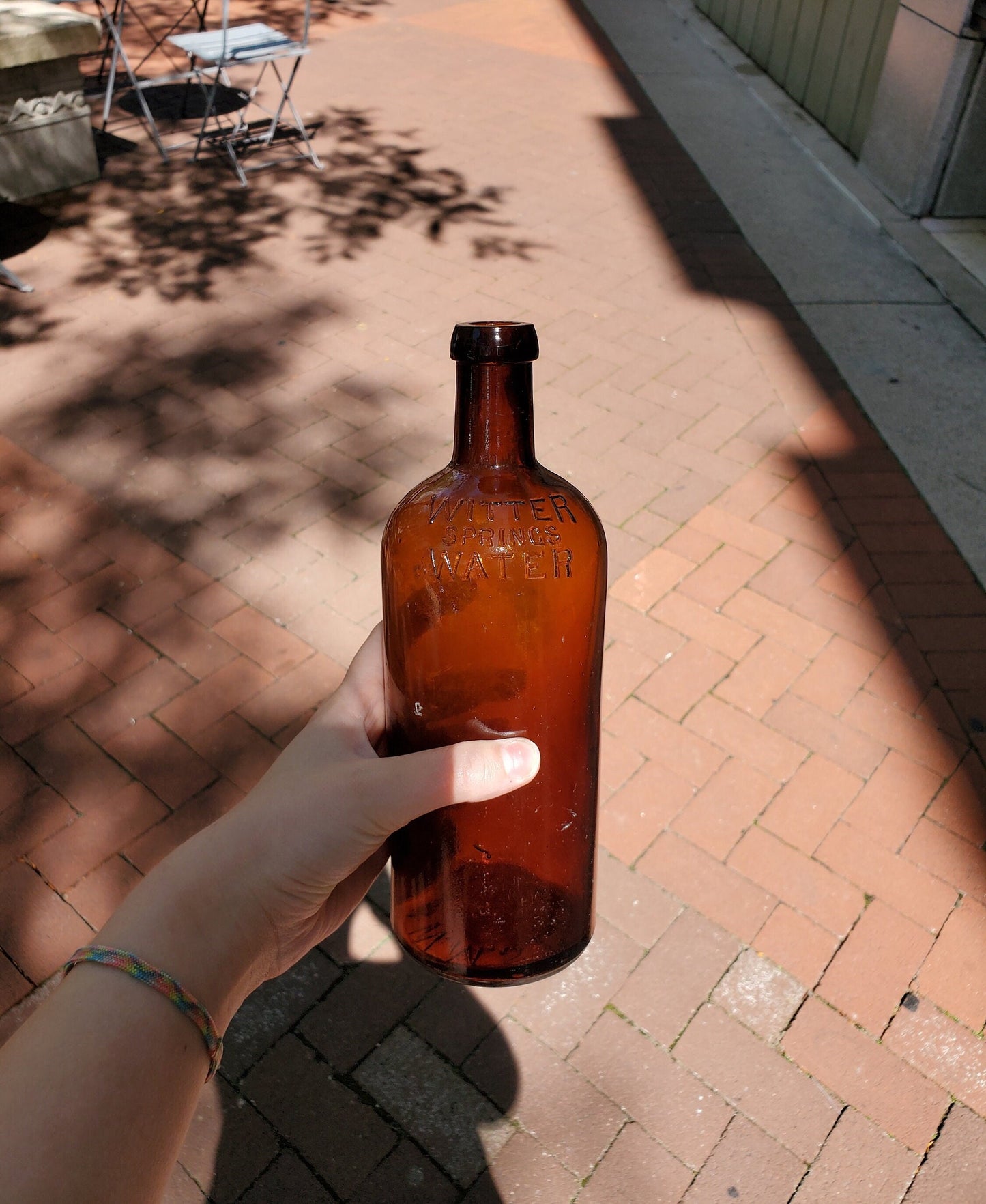 Witter Springs Water, Vintage Amber Glass Bottle From Early 1900s