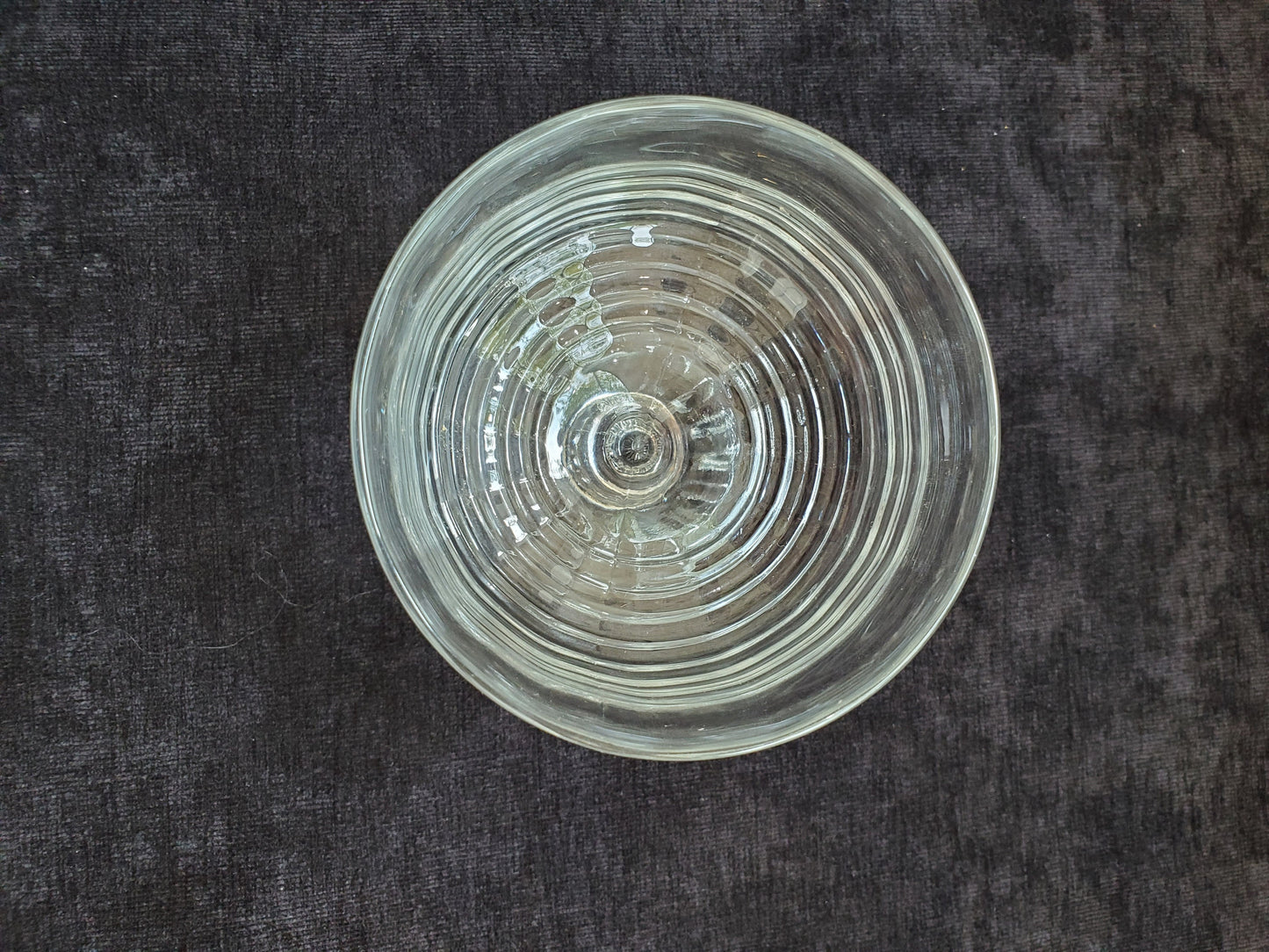 Clear Depression Glass Pedestal Dessert Cups - Concentric Circles Pattern Depression Glass - Set of 6 Ice Cream or Pudding Cups