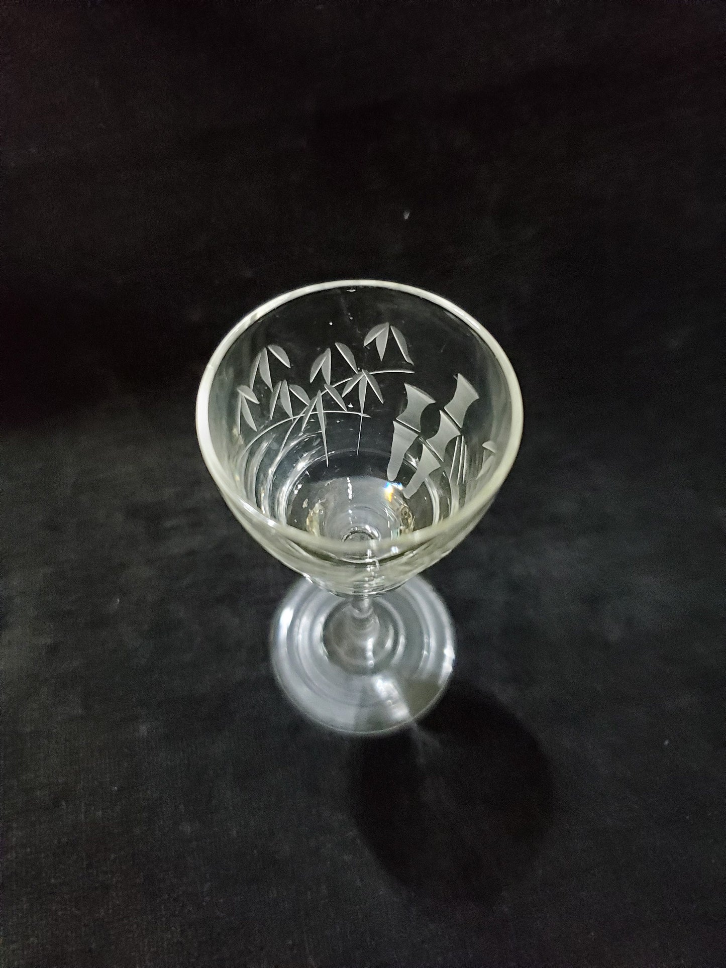 Noritake Sasaki Aperitif Glasses In Cut Bamboo Pattern- Set of 3 From the 1920s