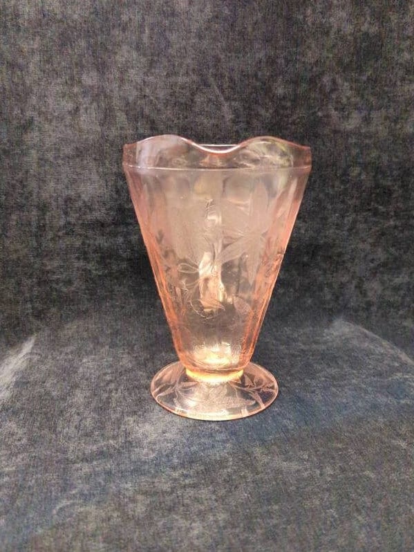 Jeannette Pink Poinsettia Depression Glass Pitcher