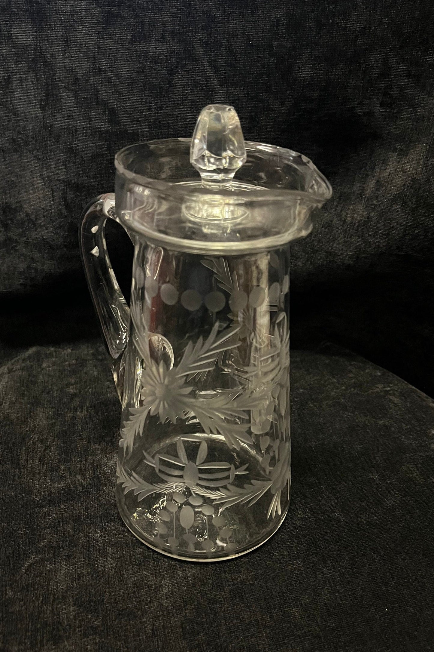 Holiday Garland Etched Crystal Pitcher - One Quart