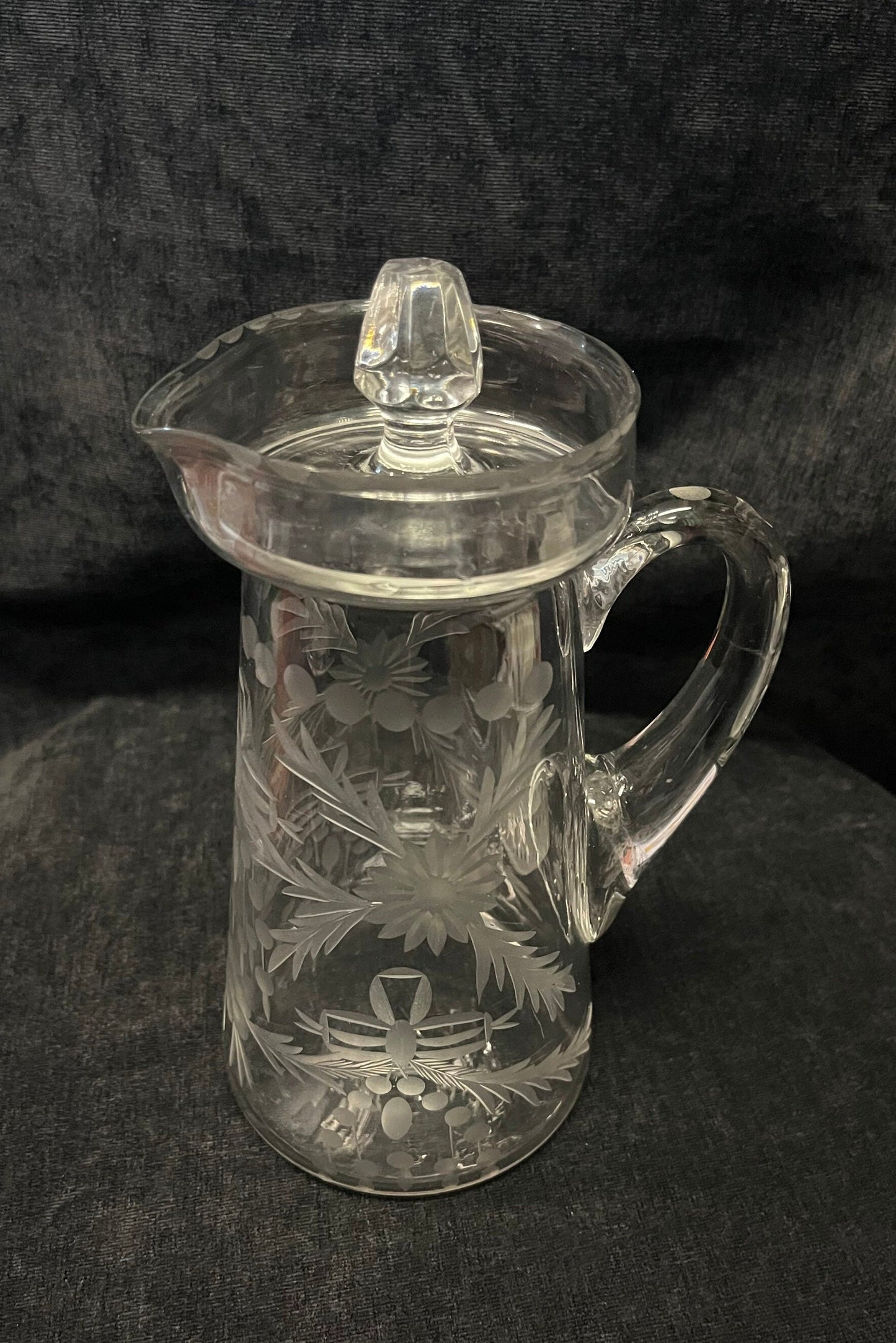 Holiday Garland Etched Crystal Pitcher - One Quart
