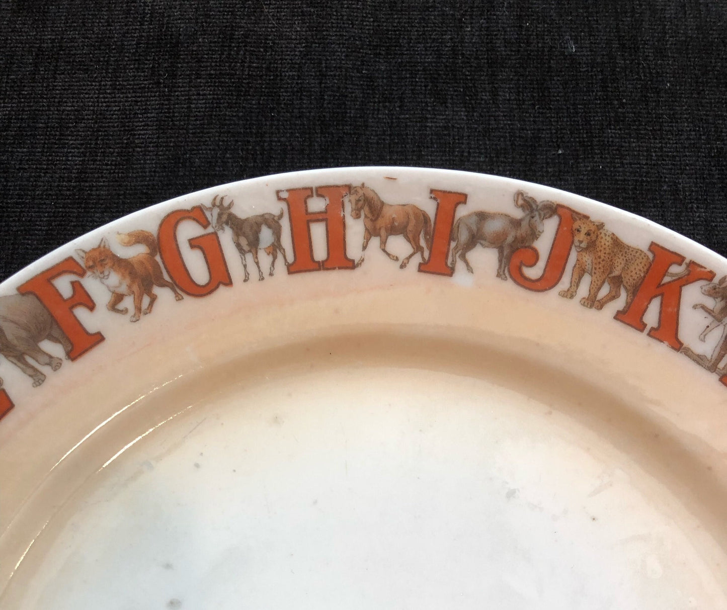 Child's Dish Set of Three Crown China with Animal Alphabet