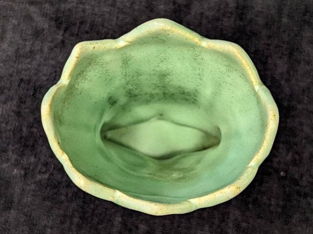 Small Pottery Teal/Mint Green Lotus Blossom Vase