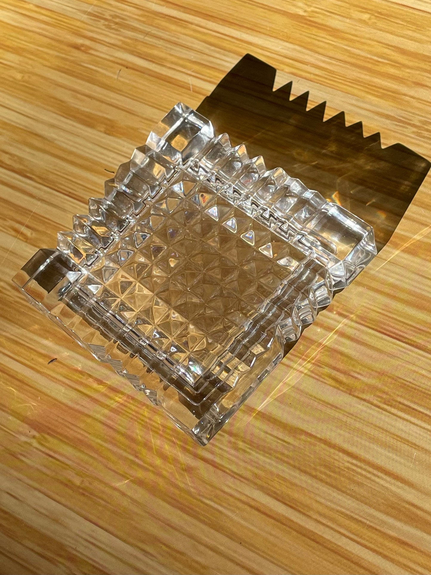 Crystal Glass Presentation Box With Lid- Perfect for a Diamond Ring!