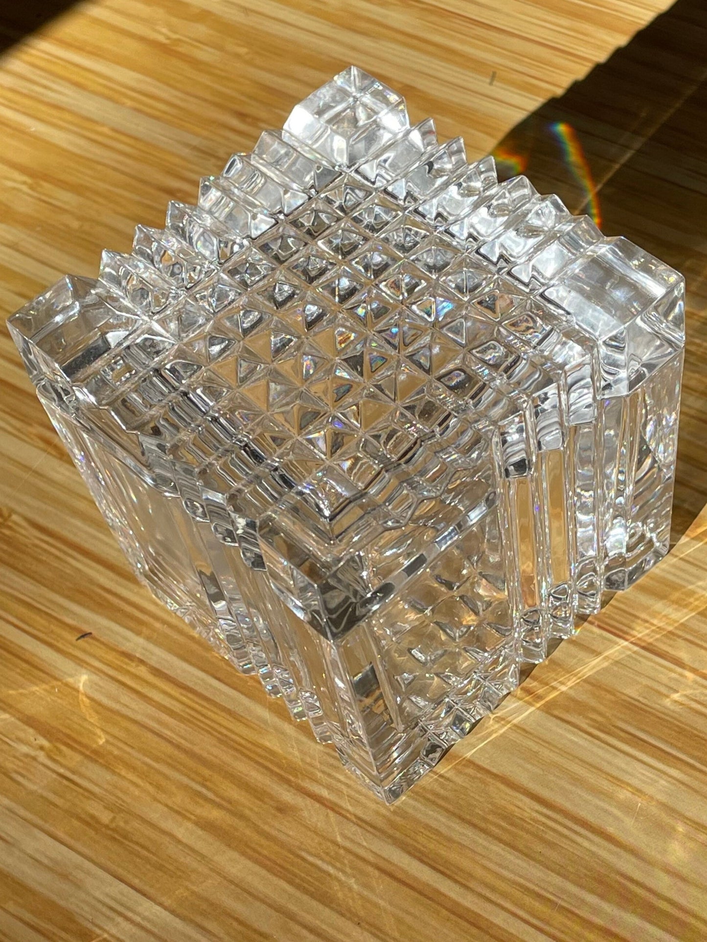 Crystal Glass Presentation Box With Lid- Perfect for a Diamond Ring!