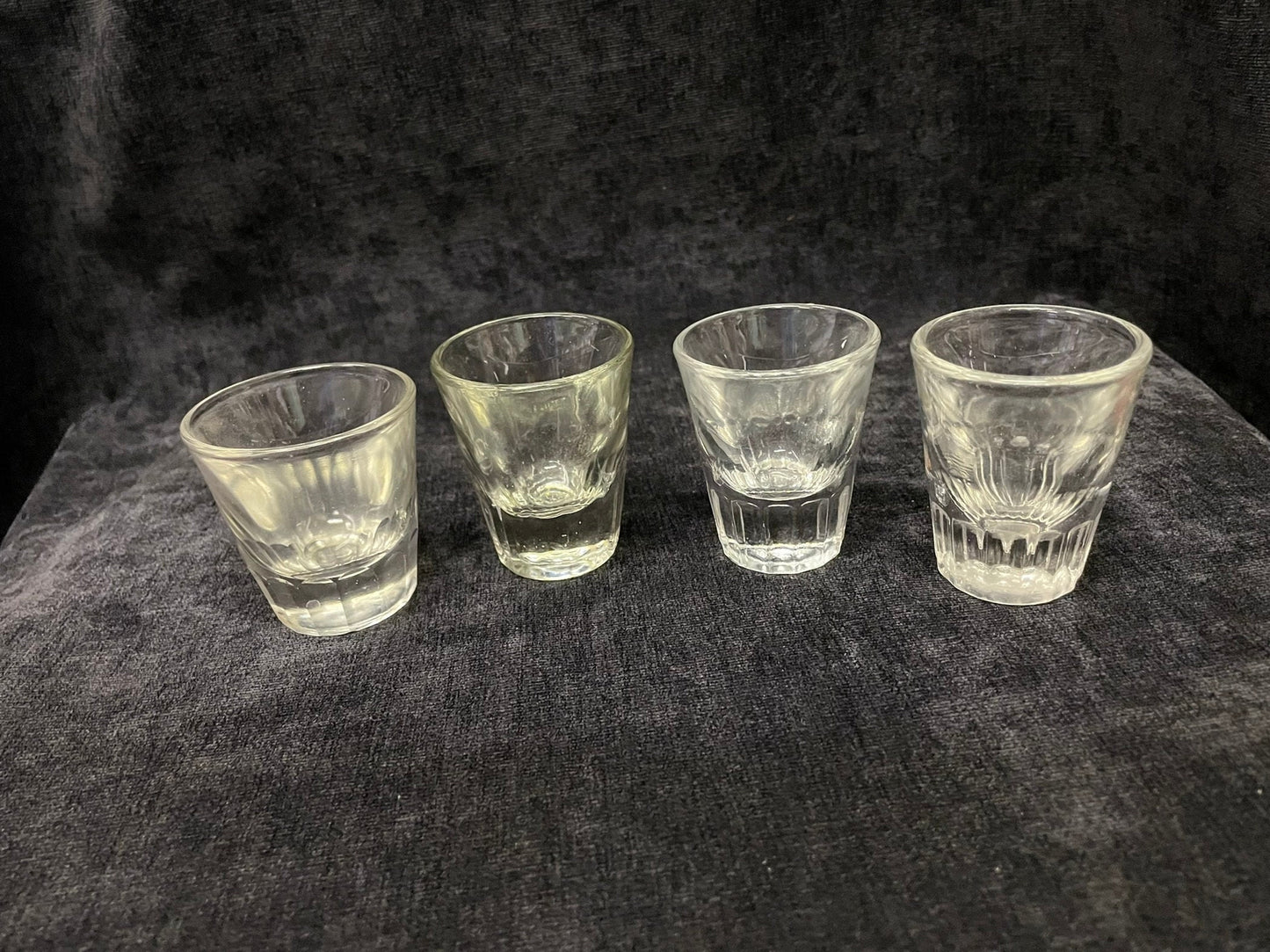 Six Weighted Bottom Shot Glasses with Panels Around the Base - Individually Sold