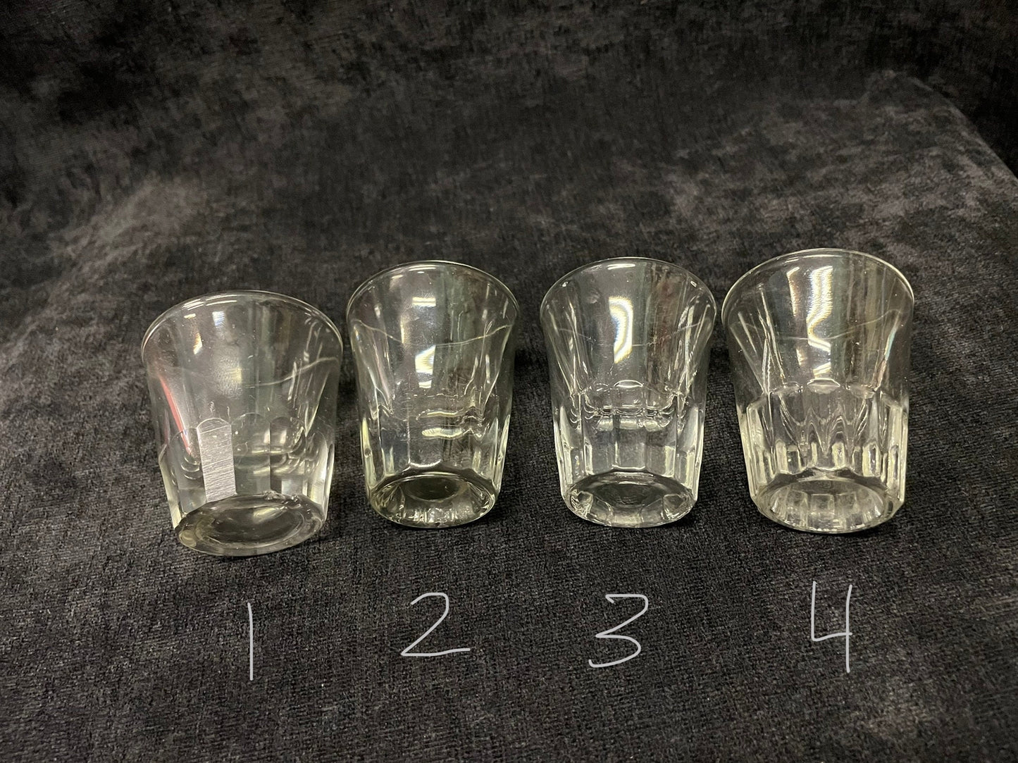 Six Weighted Bottom Shot Glasses with Panels Around the Base - Individually Sold