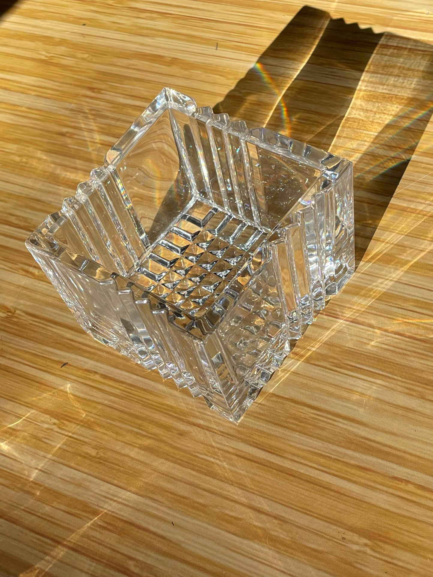 Crystal Glass Presentation Box With Lid- Perfect for a Diamond Ring!