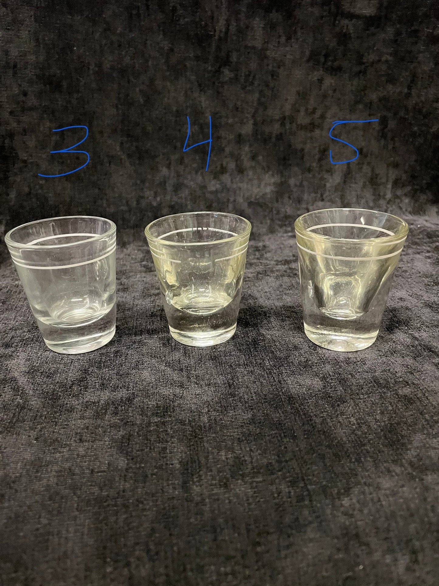 Pour Line Shot Glasses, With Weighted Bases, Sold Separately