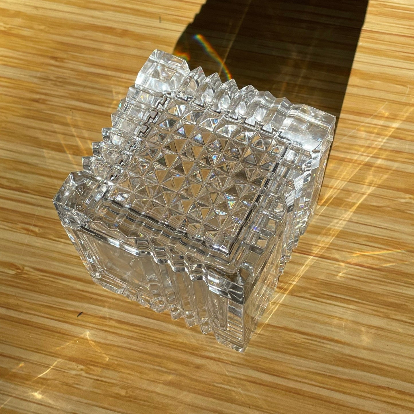 Crystal Glass Presentation Box With Lid- Perfect for a Diamond Ring!