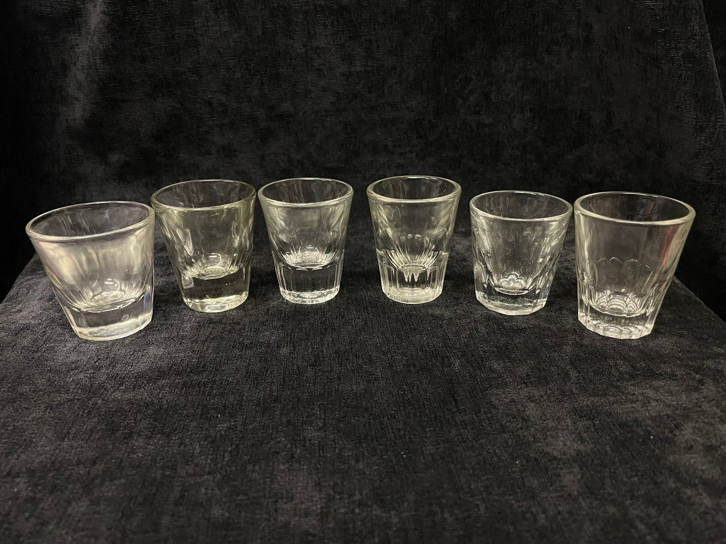 Six Weighted Bottom Shot Glasses with Panels Around the Base - Individually Sold