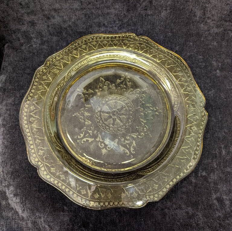 Federal Glass 11" Patrician Spoke Plate/Platter - Vintage 1930s- 9 Pieces Sold Individually - Amber Depression Glass