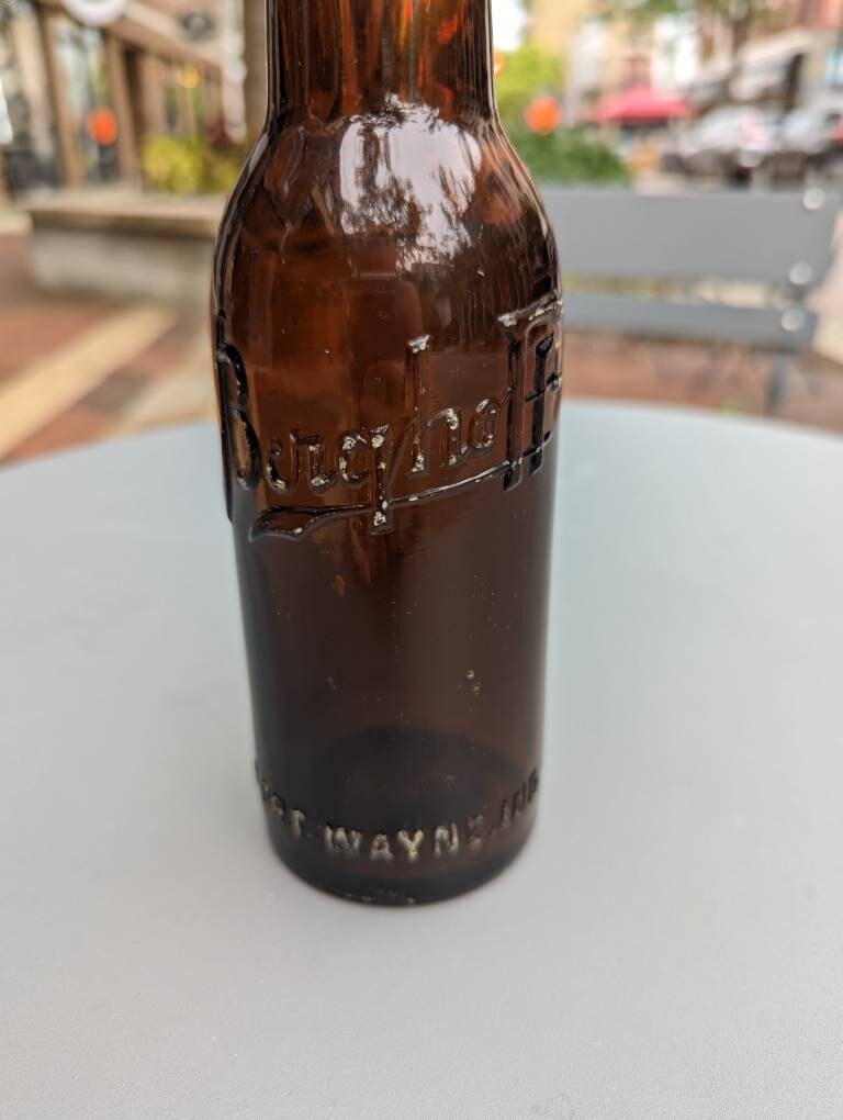 Berghoff Embossed Beer Bottle Vintage Pre 1918, Fort Wayne, Indiana