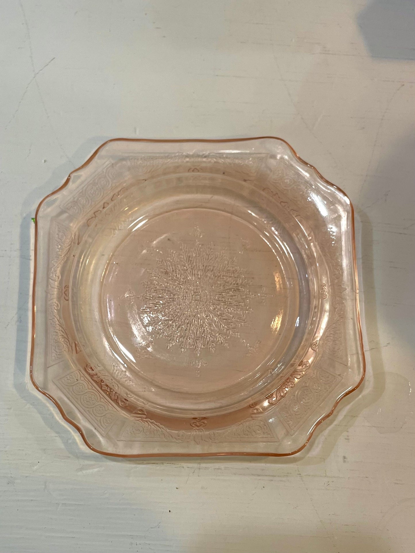 Pink Princess Anchor Hocking Glass Depression Era-- Bread and Butter/Dessert Plate