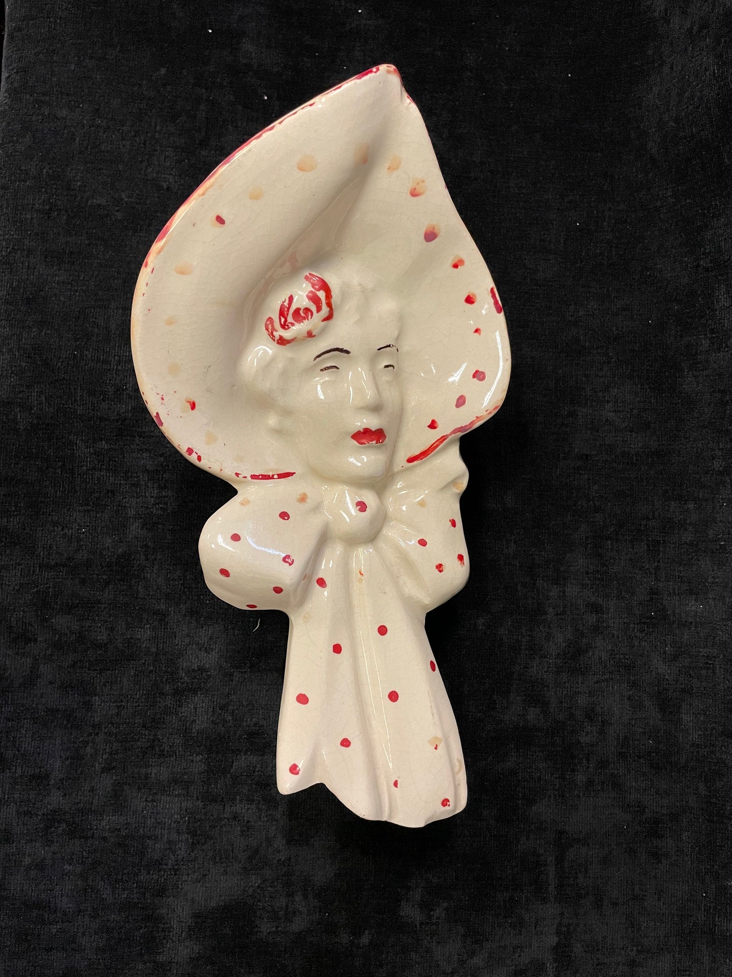Head Wall Pockets, Ceramic - Women in Hats - Sold Individually