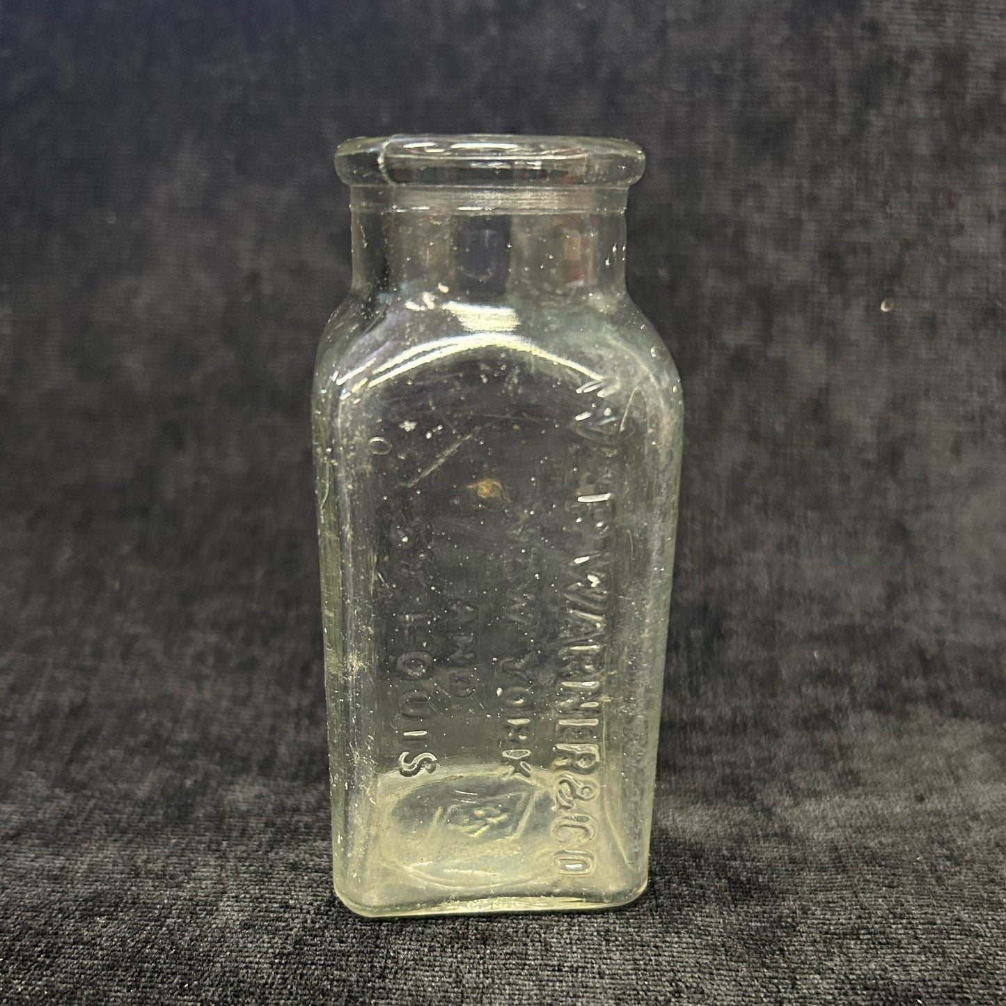 WmR Warner and Company Vintage Glass Bottle-Antique Medicine Bottle-