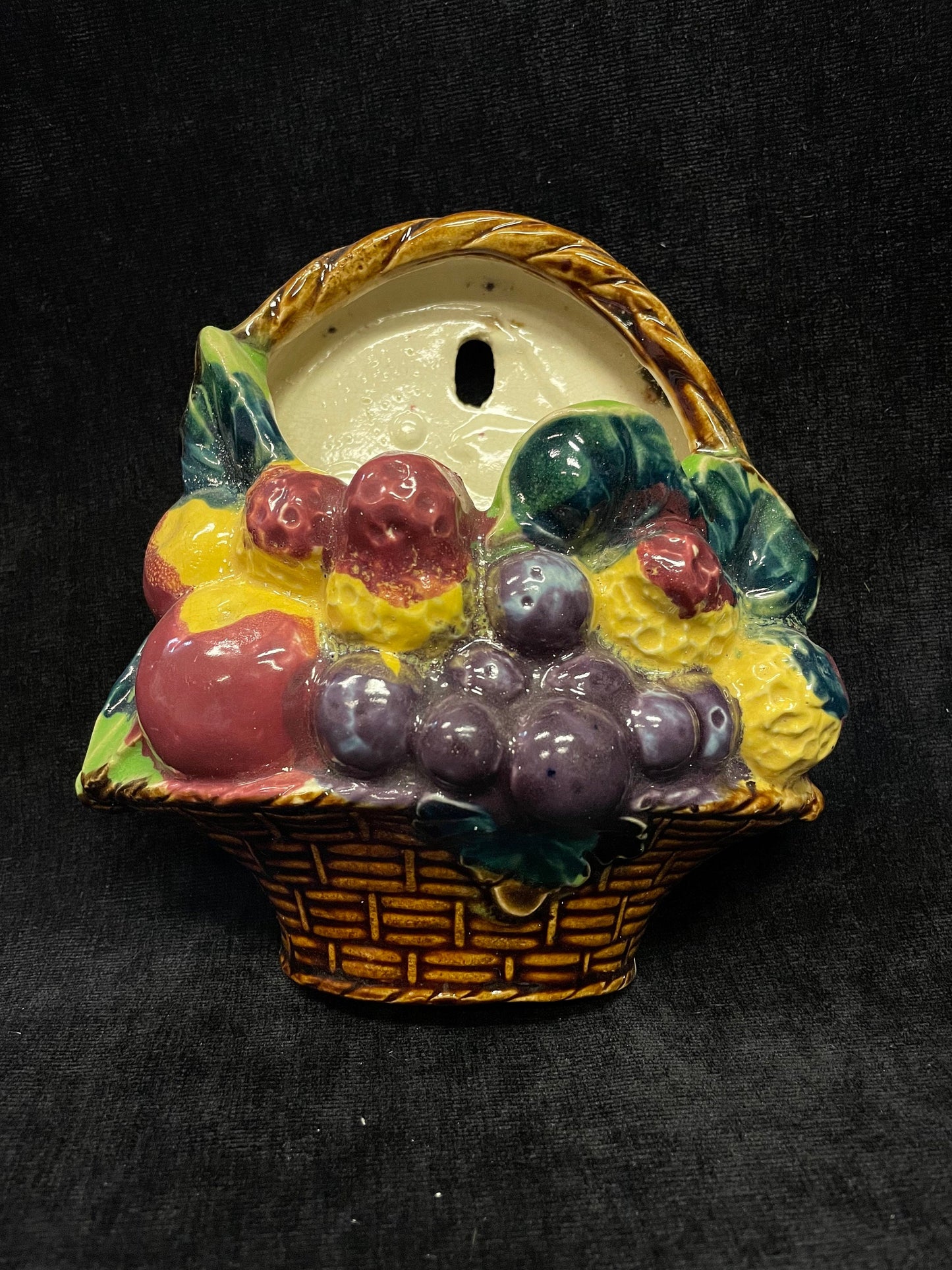 Hanging Fruit Basket Wall Pocket - Made in Japan - Retro Wall Pocket, Kitchen Decor