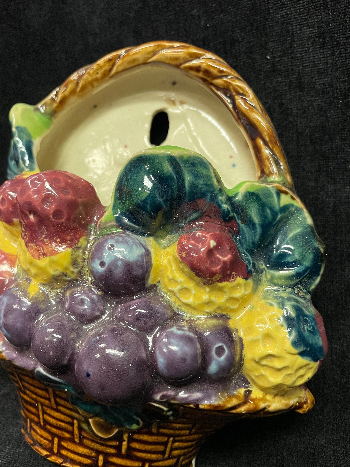 Hanging Fruit Basket Wall Pocket - Made in Japan - Retro Wall Pocket, Kitchen Decor