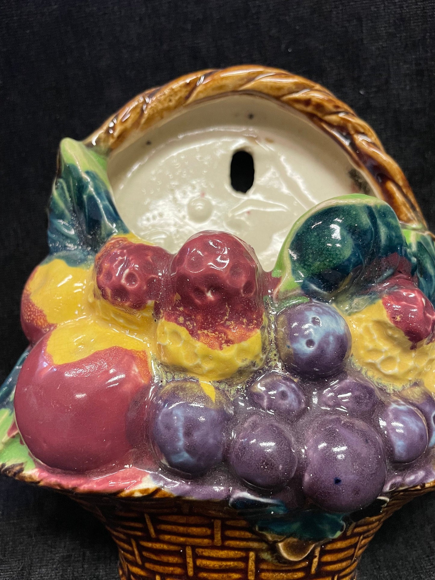 Hanging Fruit Basket Wall Pocket - Made in Japan - Retro Wall Pocket, Kitchen Decor