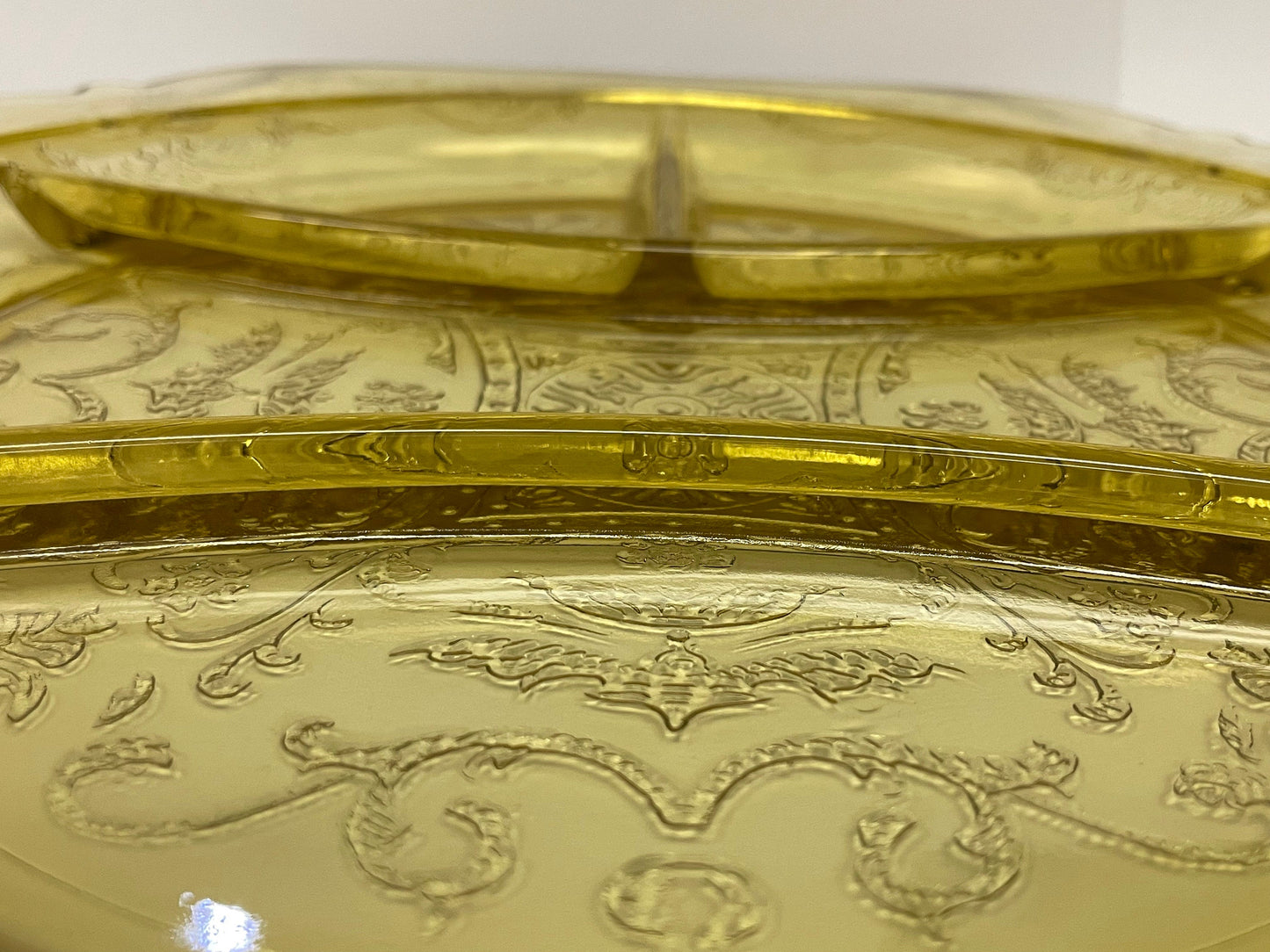 Four Part Relish Dish - Federal Glass - Madrid Amber - Depression Glass
