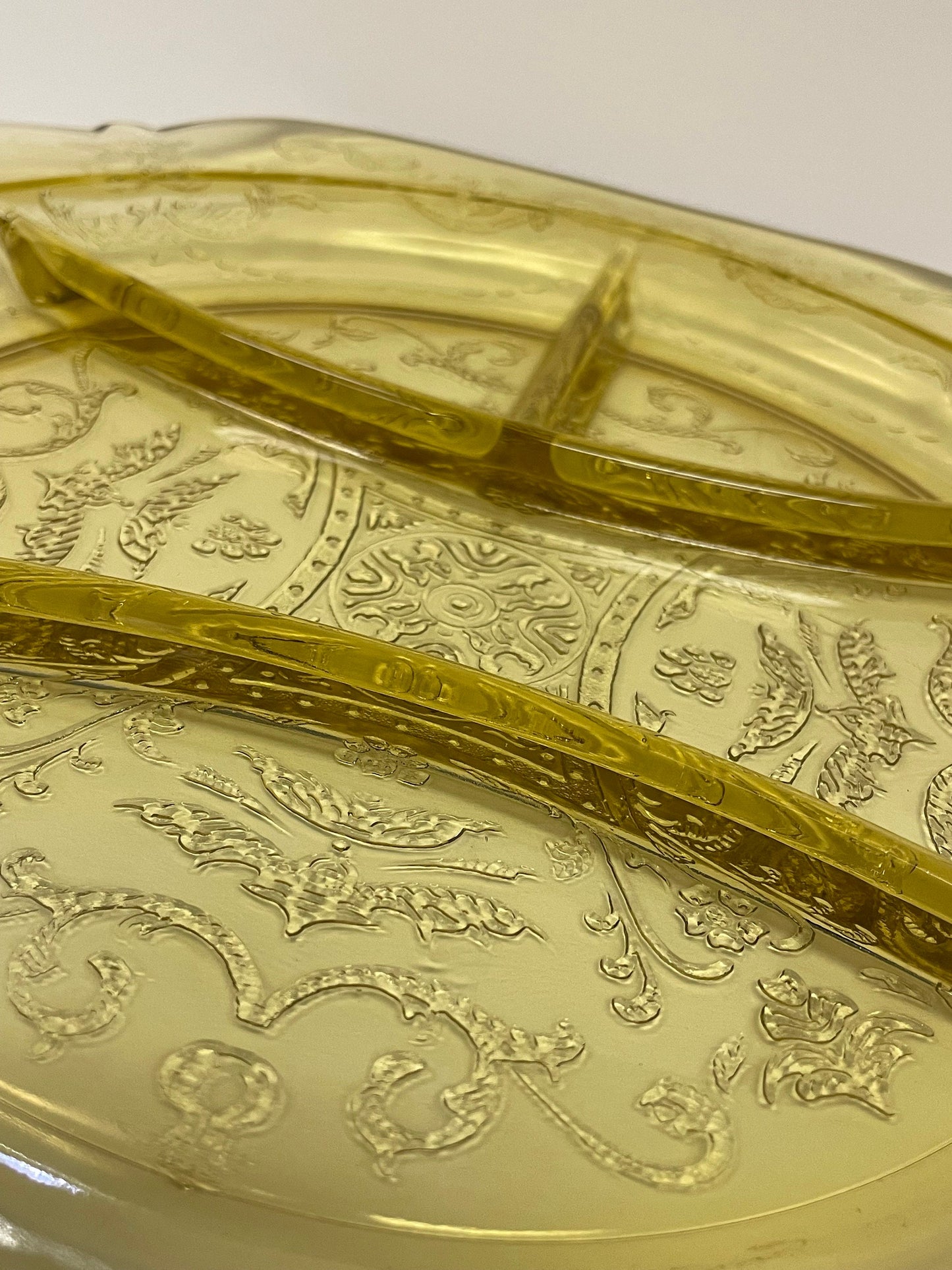 Four Part Relish Dish - Federal Glass - Madrid Amber - Depression Glass