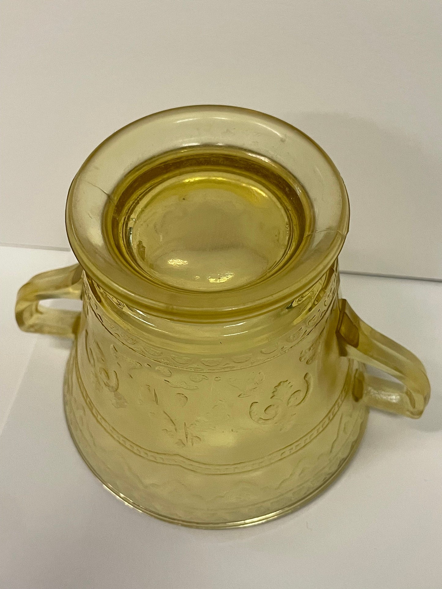 Madrid Amber Sugar Bowl with Handles - Federal Glass - Depression Glass