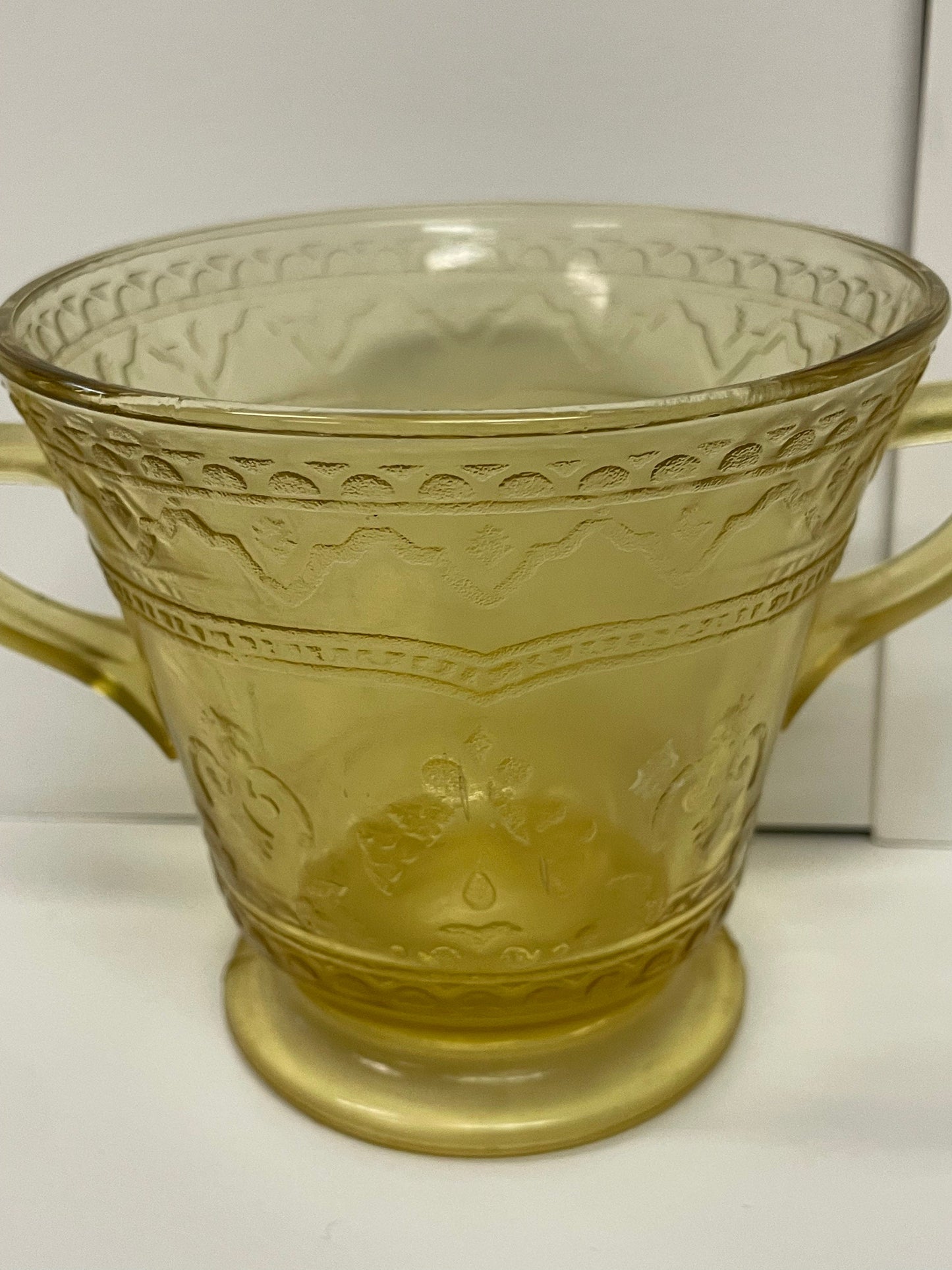 Madrid Amber Sugar Bowl with Handles - Federal Glass - Depression Glass